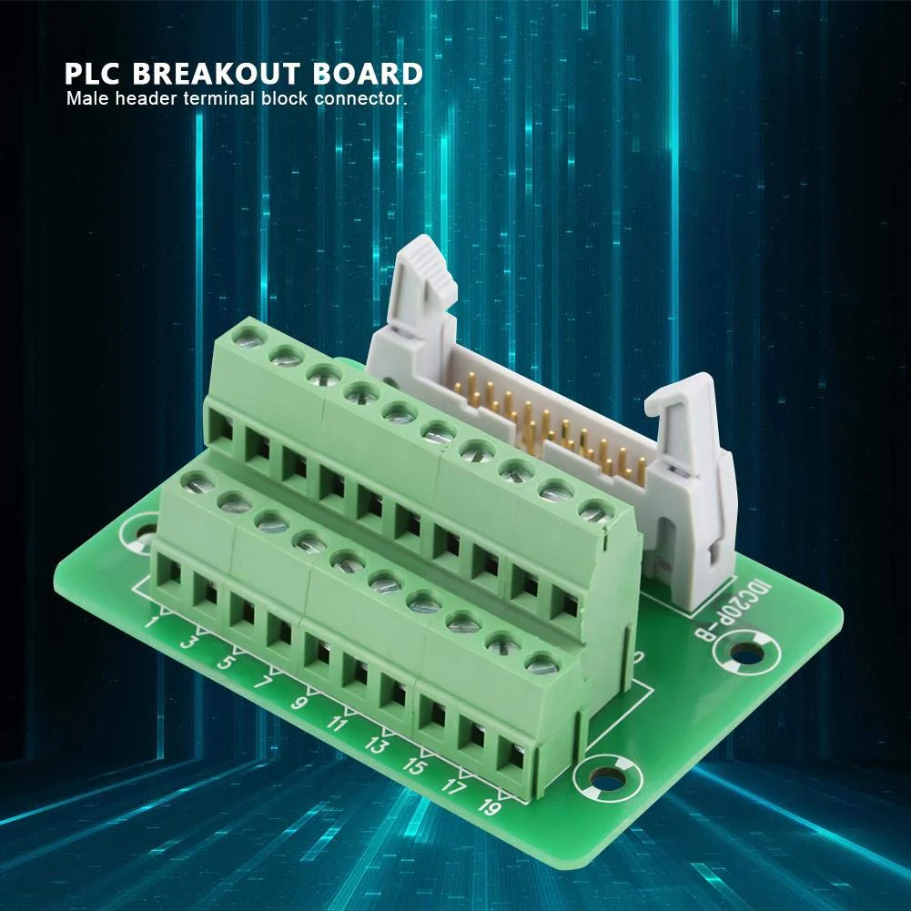 Marhynchus 20 Pin Connector Breakout Block Header IDC20P Terminal Block Connector PLC Interface with Bracket - Image 2