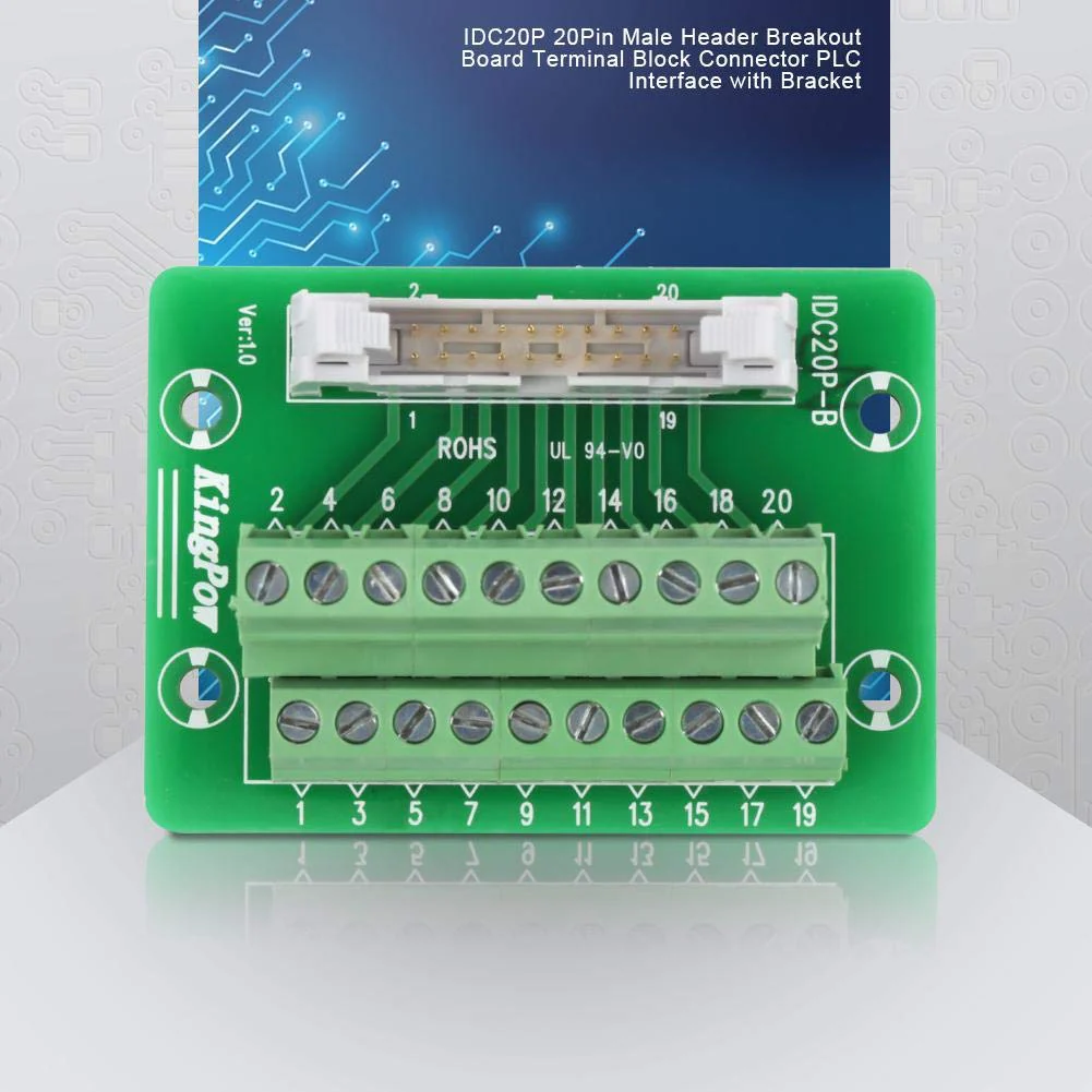 Marhynchus 20 Pin Connector Breakout Block Header IDC20P Terminal Block Connector PLC Interface with Bracket - Image 5