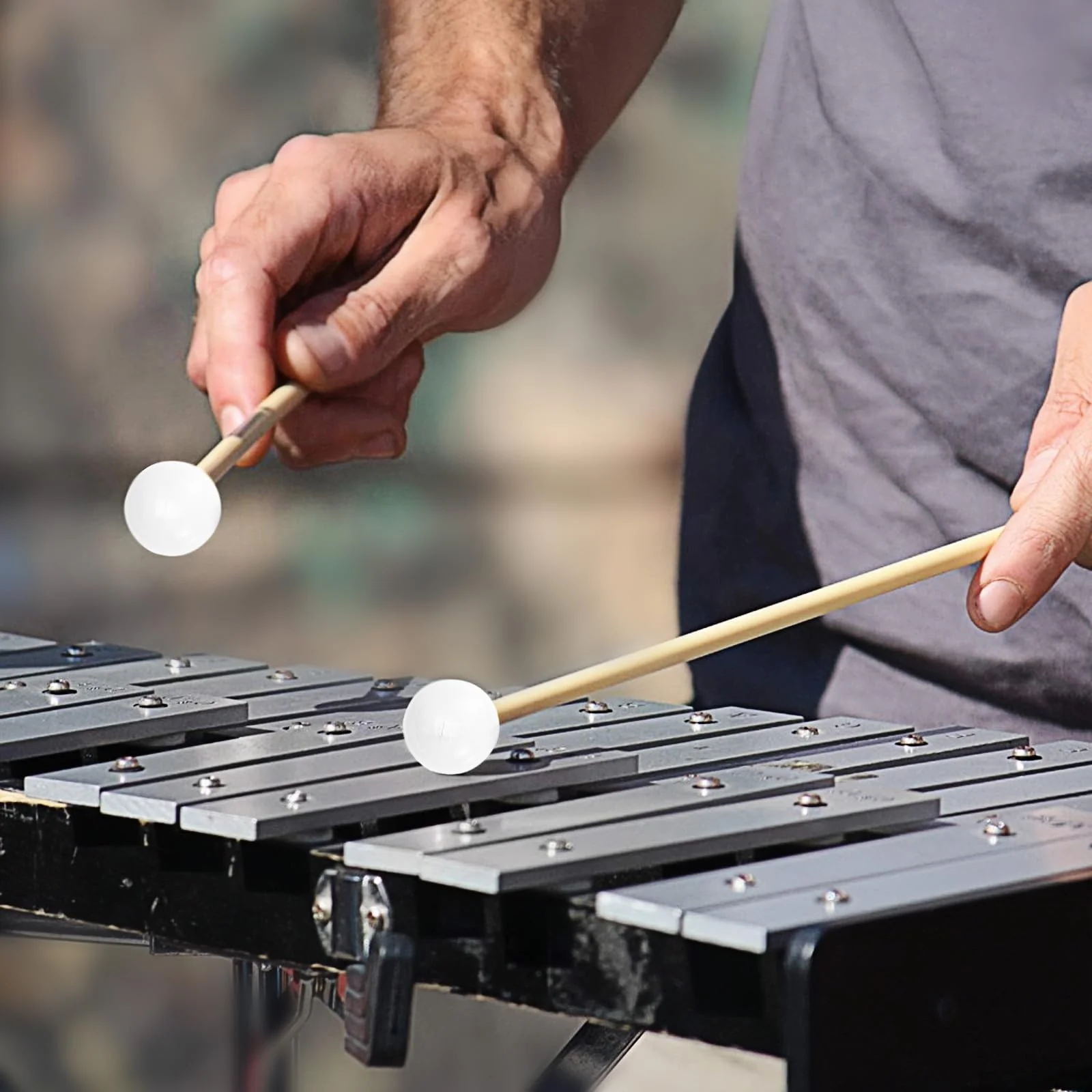 Marimba & Glockenspiel Percussion Mallets - Rubber Xylophone Sticks with Wood Handles(White) - Image 5