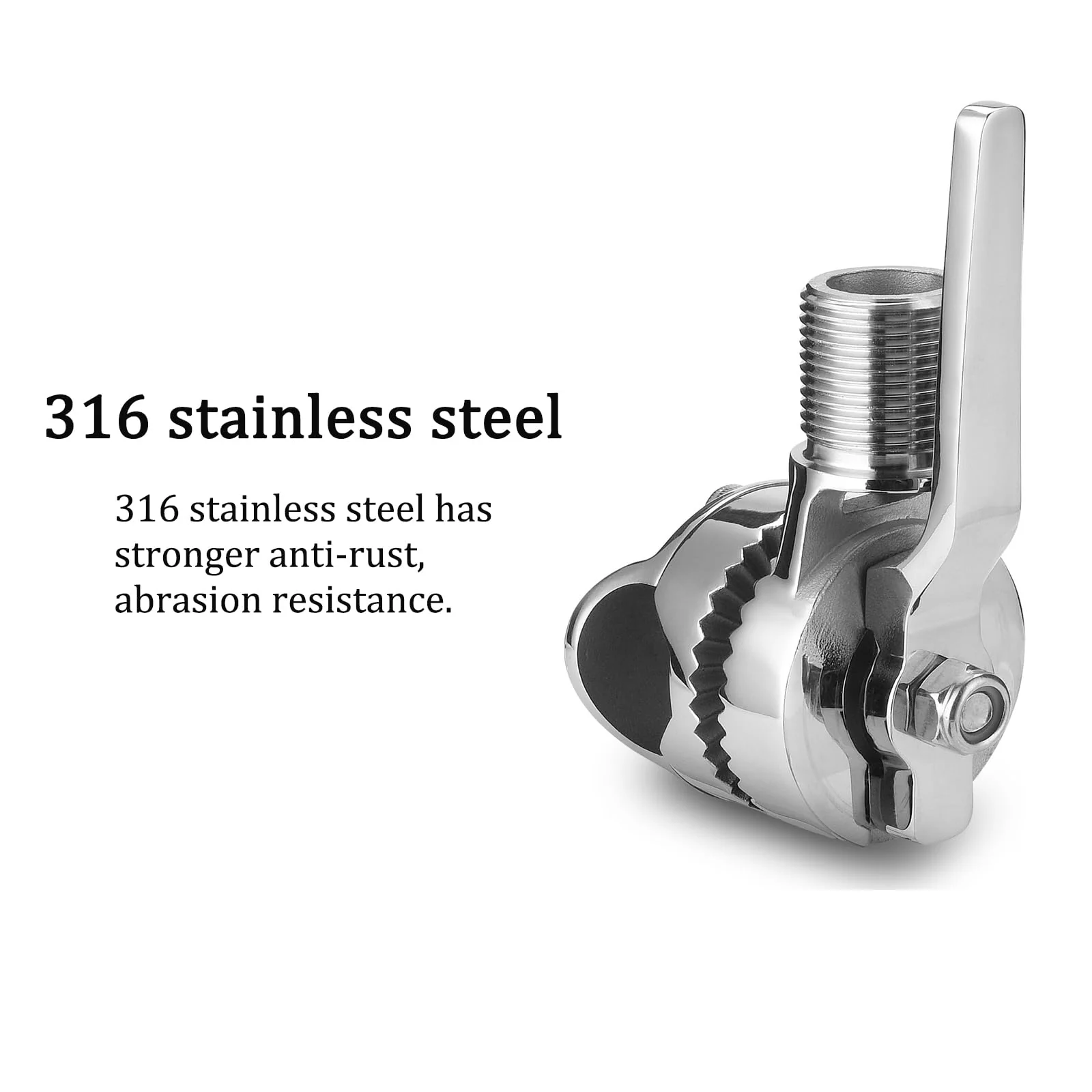 Marine VHF Antenna Mounts, Rail Mount Adjustable Antenna Base, Ratchet Mount, for 7/8 to 1 inch (22-25.4mm) Rail, 316 Stainless Steel, with Mounting Wrench - Image 6