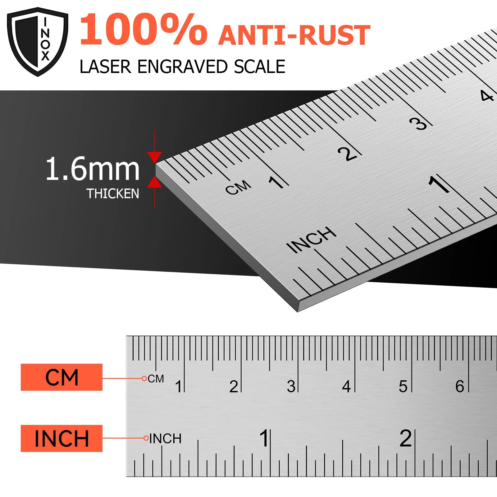 Marking gauge, 30°/45°/60° stop ruler, scribing tool with extra strong stainless steel ruler - 300 mm metal marking gauge with beech wood stopper for woodworking, DIY, crafts - Image 5