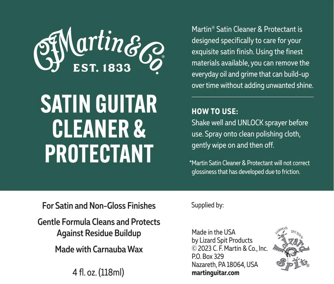 Martin Satin Guitar Cleaner & Protectant – 4 oz Spray Bottle | Cleans and Protects Without Added Shine | Made with Carnauba Wax for Satin Finishes - Image 2