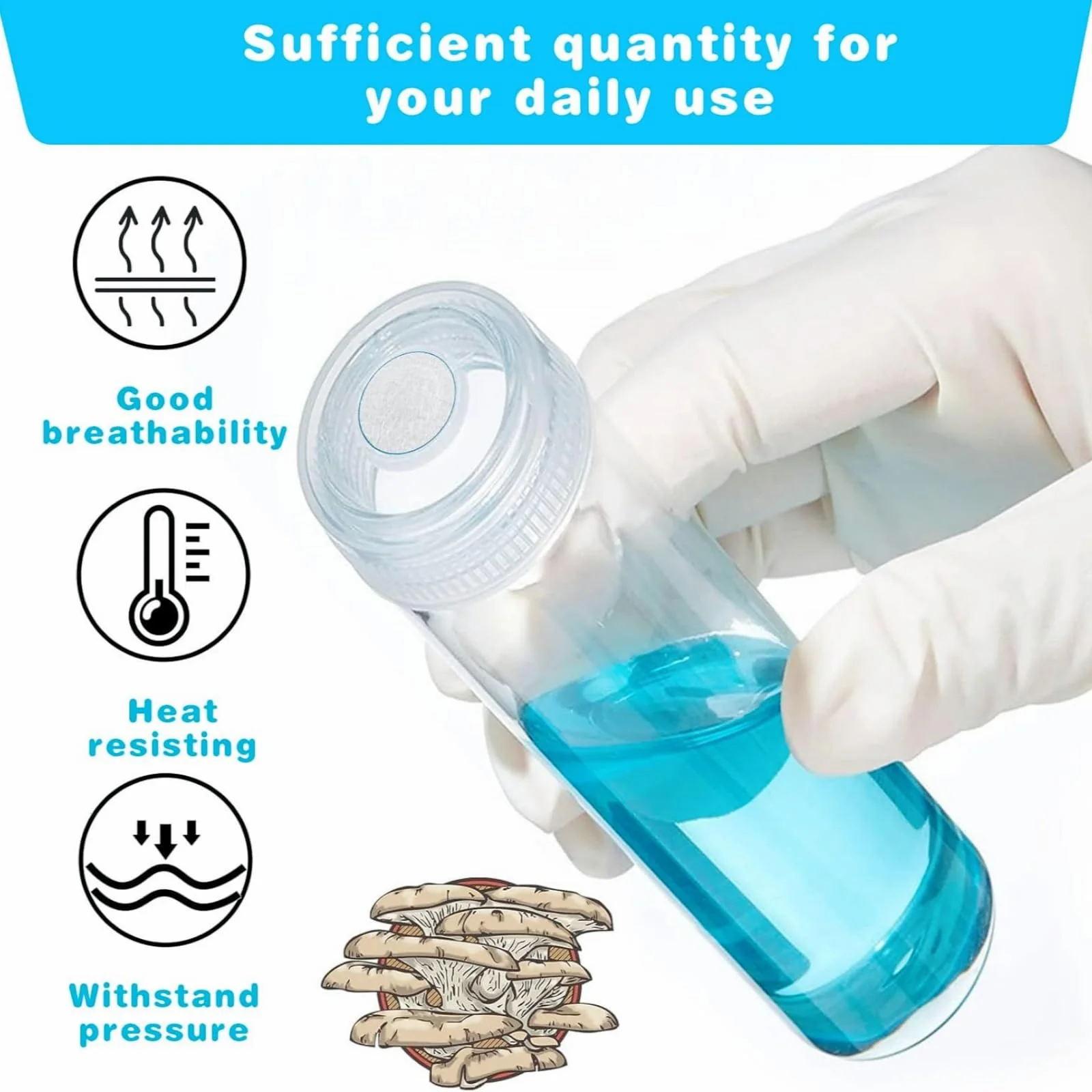 Mason Jars High Quality Pack of 144 Filter Paper Stickers - Strong Adhesion, Ideal for Mushroom Growing, Perfect Mouth Bands - Image 4