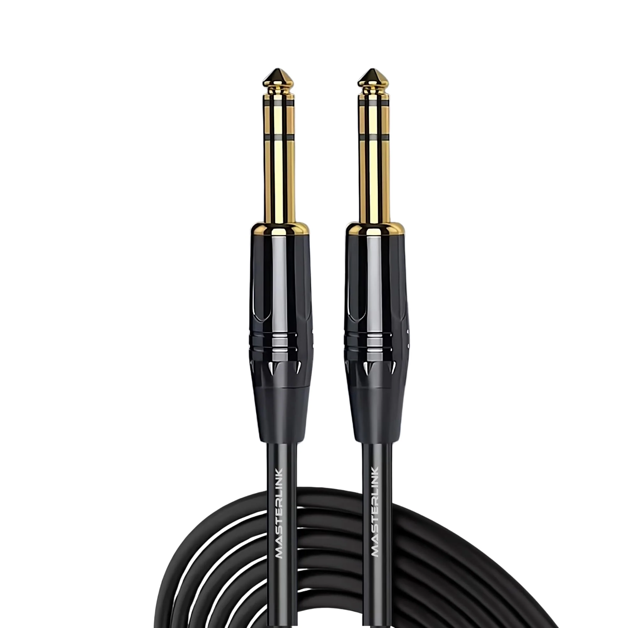 MASTERLINK 1/4 Inch TRS Instrument Cable 20 FT | Gold Connectors, Balanced 6.35mm Male to Male Jack Stereo Audio Balanced Line for Synths, Keyboard, Mixer, Amplifier, Speakers, Electric Bass Guitars 20FT - Image 3