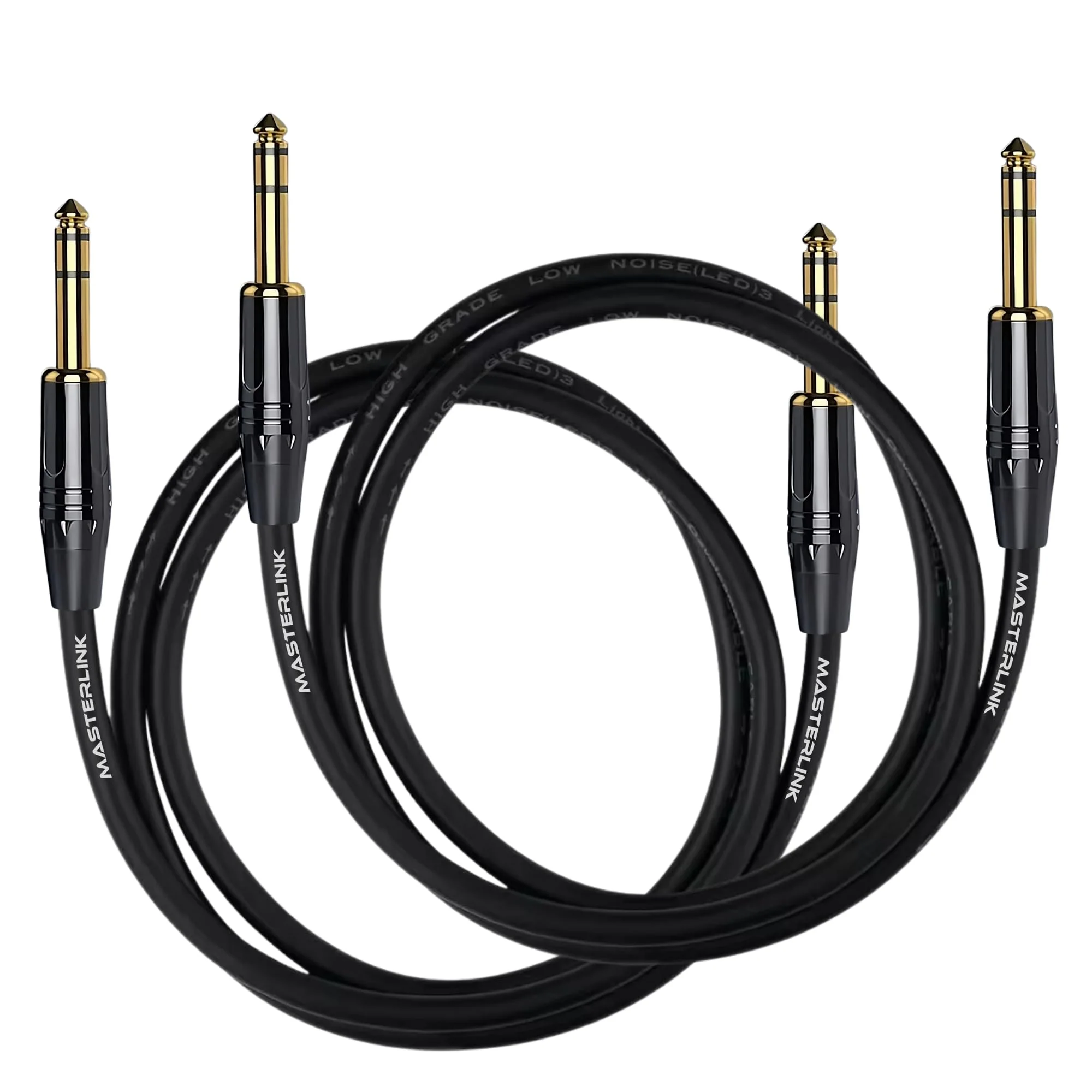 MASTERLINK 1/4 Inch TRS Instrument Cable 20 FT | Gold Connectors, Balanced 6.35mm Male to Male Jack Stereo Audio Balanced Line for Synths, Keyboard, Mixer, Amplifier, Speakers, Electric Bass Guitars 20FT - Image 9