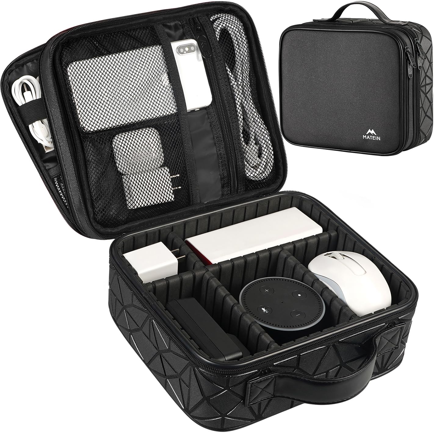 MATEIN Cord Organizer Case with Adjustable Divider, DJ Cable File Bag for DJ Gear, Sound Instrument and Music Equipment Accessories, Shockproof Portable Double Layer Cord Bags, Black Large - Image 7