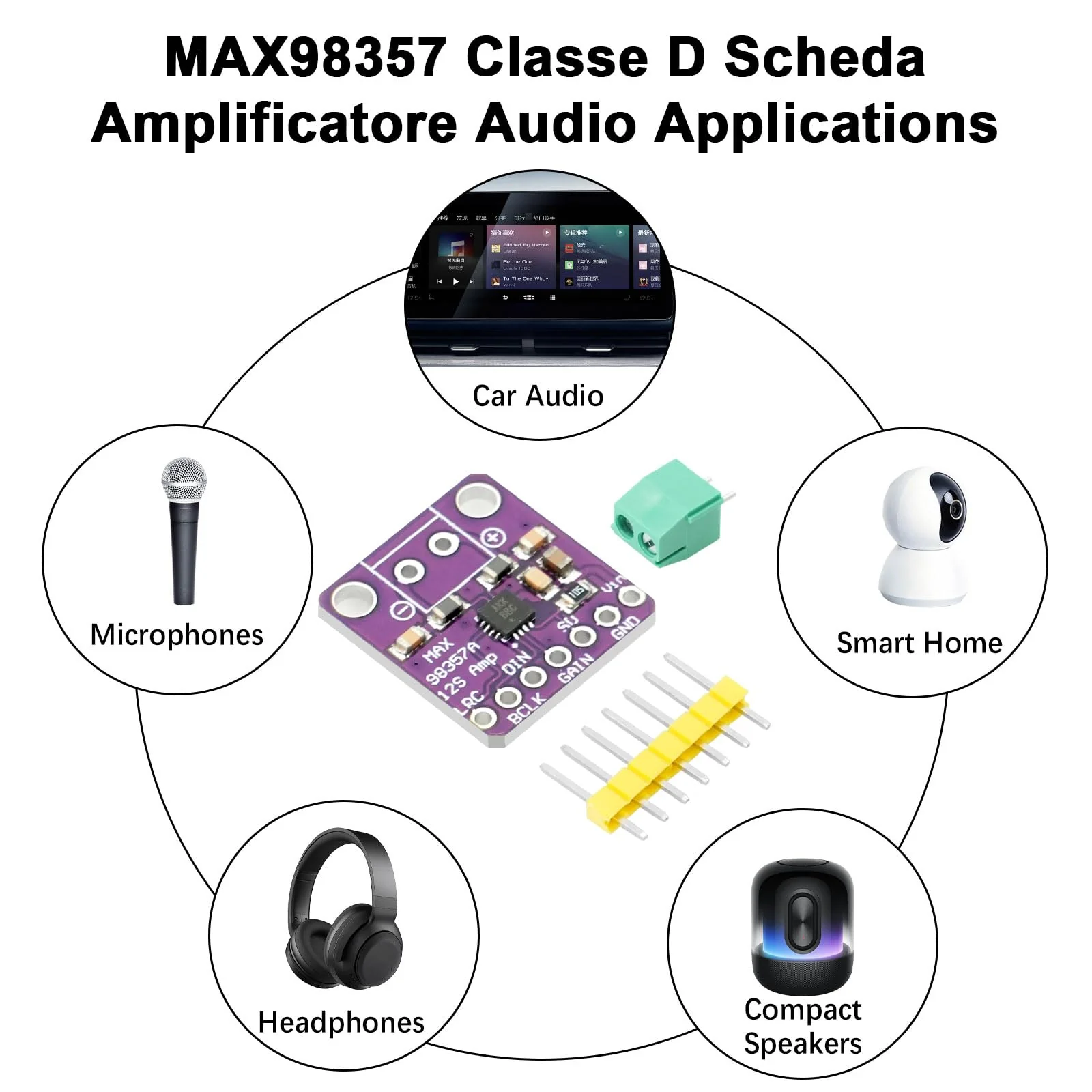 MAX98357 I2S 3W Class D Audio Amplifier Module AYWHP 3 Pieces DAC Decoder Module Audio Board I2S DAC Decoder Breakout Module Filterless Audio AMP Board for Arduino - Image 7