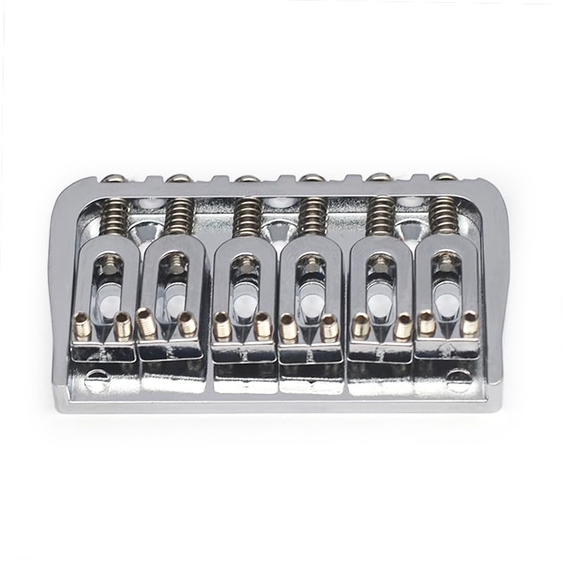 MAXCHEER 6 String Guitar Fixed Bridge 72.8x38MM-10.6– Metal Hardtail Bridges Replacement Part for Electric Guitar (Chrome, 72.8mm) Chrome - Image 6