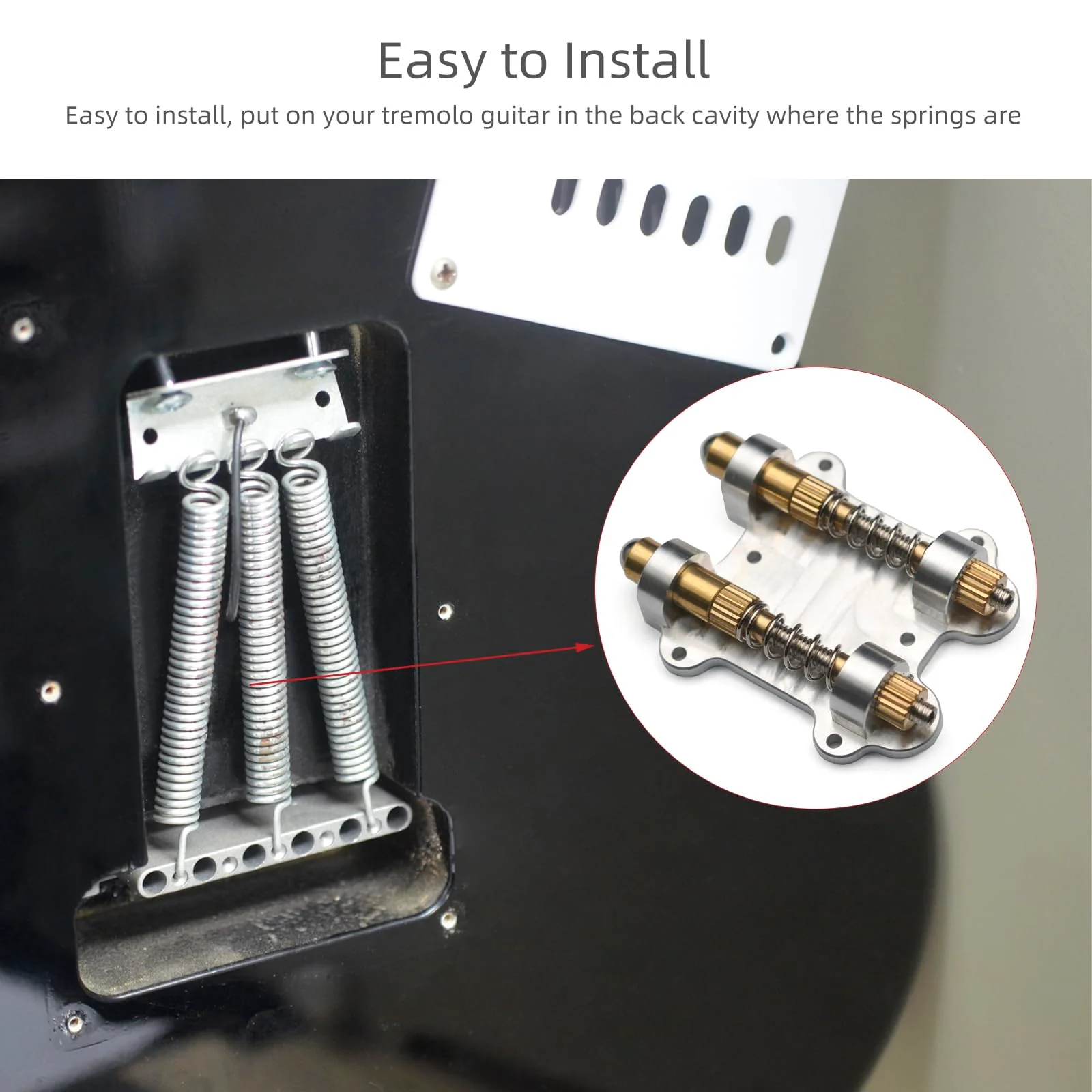 MAXCHEER Electric Guitar Brass Tremolo Bridge Brass Arming Adjuster for FR Tremsetter Set Guitar Tremolo Stabilizer Stopper Guitar Parts with Screws&Wrench(Dual) Dual - Image 5