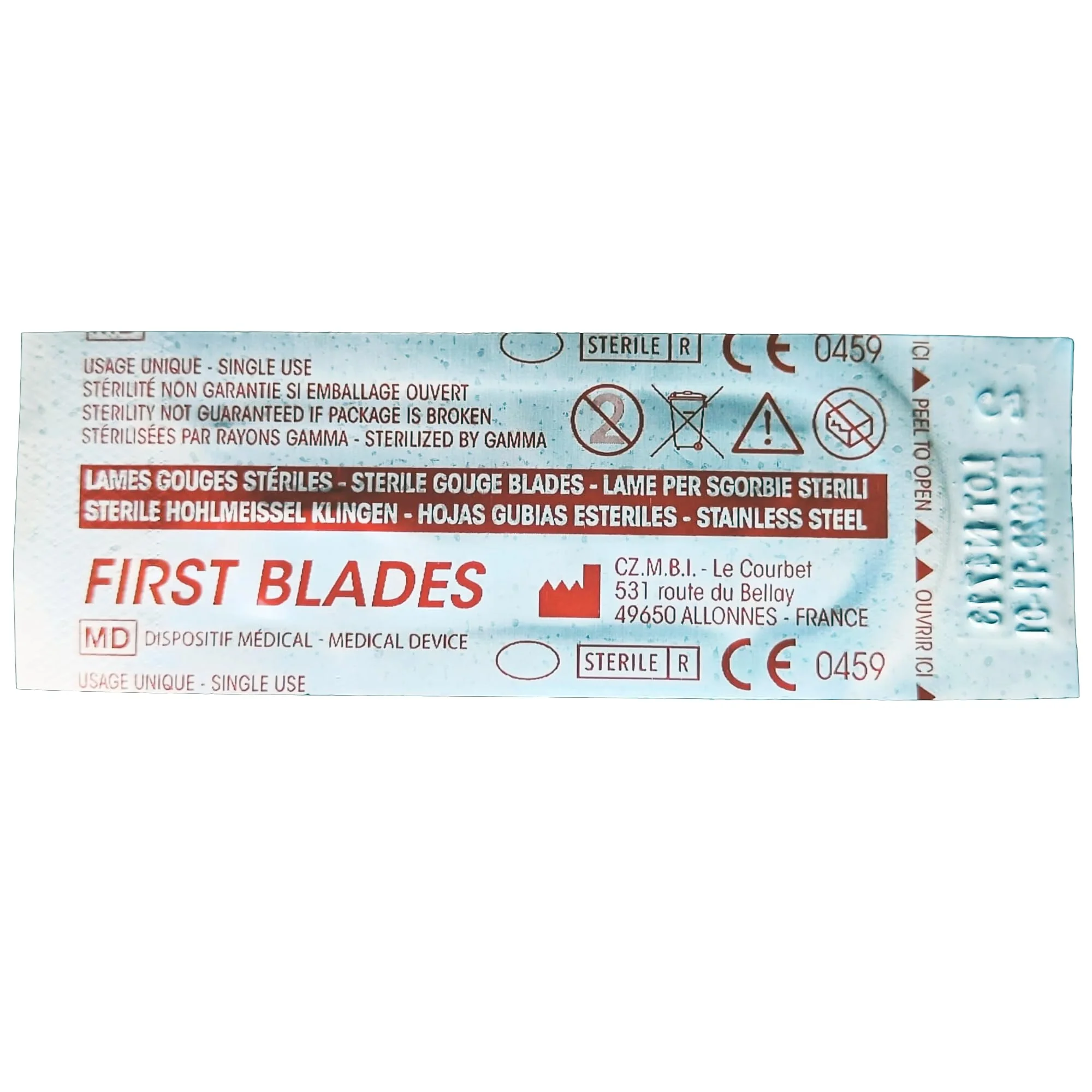 May 10 x Hollow Chisel Blades Figure 2 for Podiatry & Foot Care - Sterile Blades for Scalpel Holder No. 3 - Professional Corn Remover for Treating Callus, Nail Fold & Clavus - Image 6