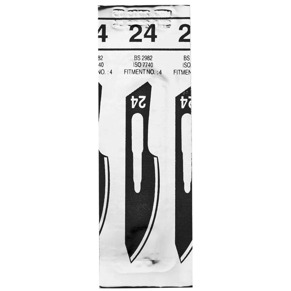 May Scalpel Blades Figure 24 for Scalpel Holder No. 4 - Replacement Blades Sterile Packed - Includes Blade Puller Pack of 50 - Image 5