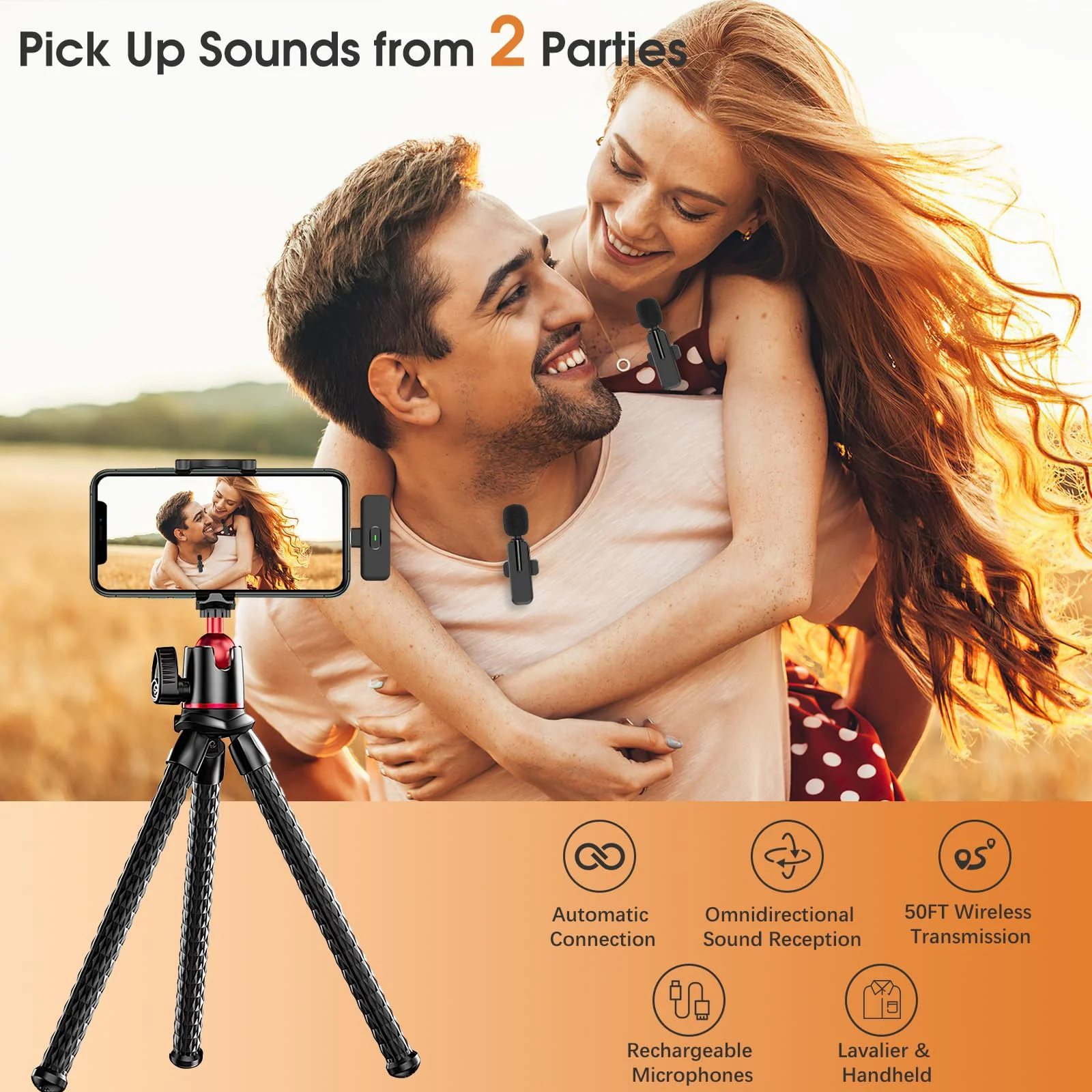 MAYBESTA Wireless Lavalier Microphone for iPhone, iPad, Android - Bluetooth Lapel Phone Mic for Video Recording - Mini Clip on Microphones for YouTube Podcast Interview - Image 6