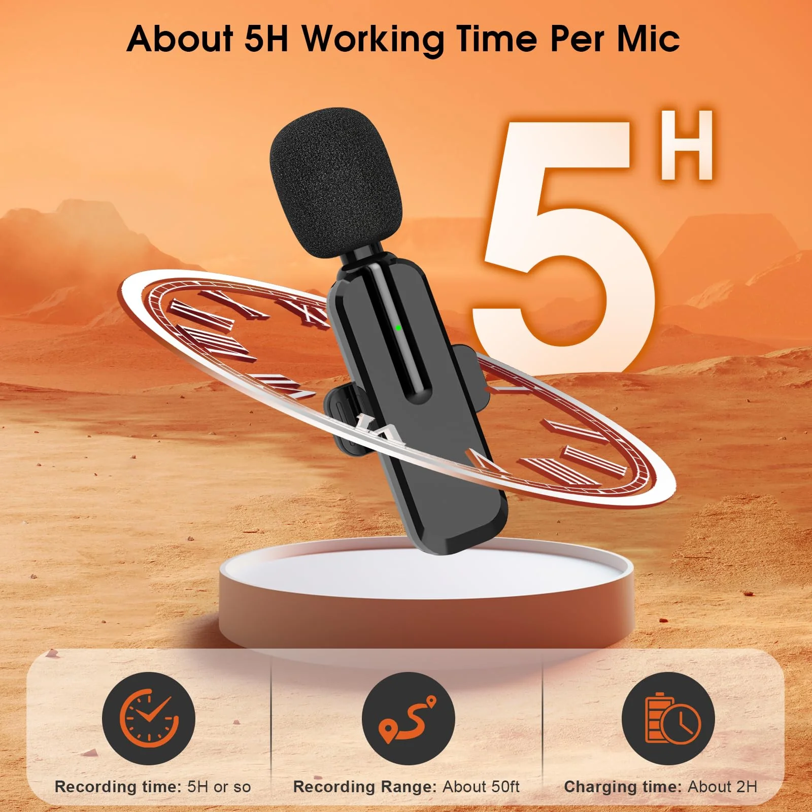 MAYBESTA Wireless Lavalier Microphone for iPhone, iPad, Android - Bluetooth Lapel Phone Mic for Video Recording - Mini Clip on Microphones for YouTube Podcast Interview - Image 8