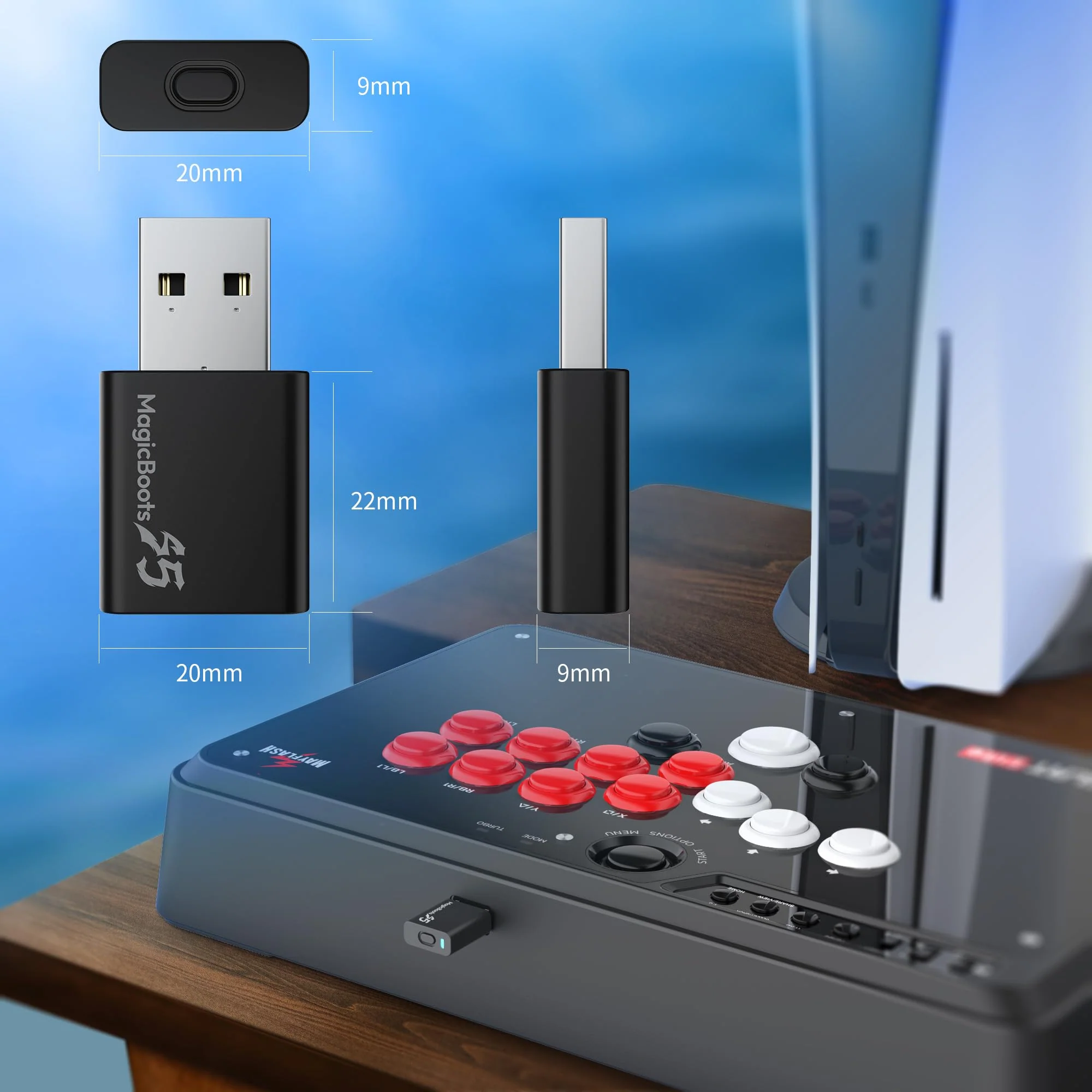 MAYFLASH MagicBoots-S5 FPS PS4 Adapter Arcade Joystick PS5 Converter for F300, F300 Elite, F500, F500 Elite, F500 Flat and More - Image 4