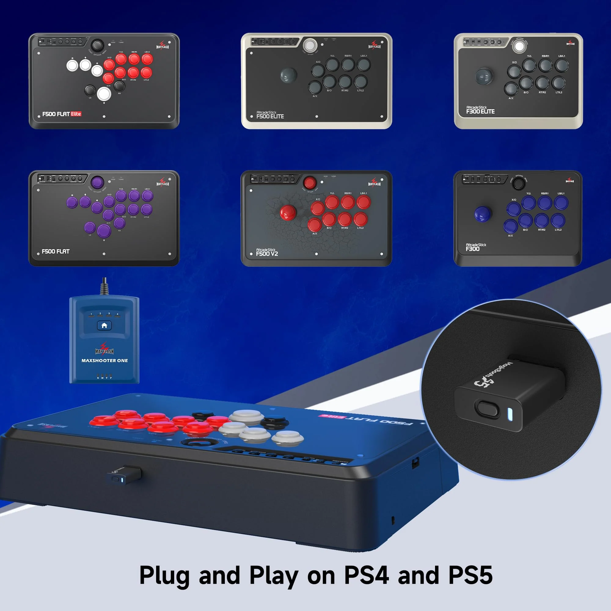 MAYFLASH MagicBoots-S5 FPS PS4 Adapter Arcade Joystick PS5 Converter for F300, F300 Elite, F500, F500 Elite, F500 Flat and More - Image 5