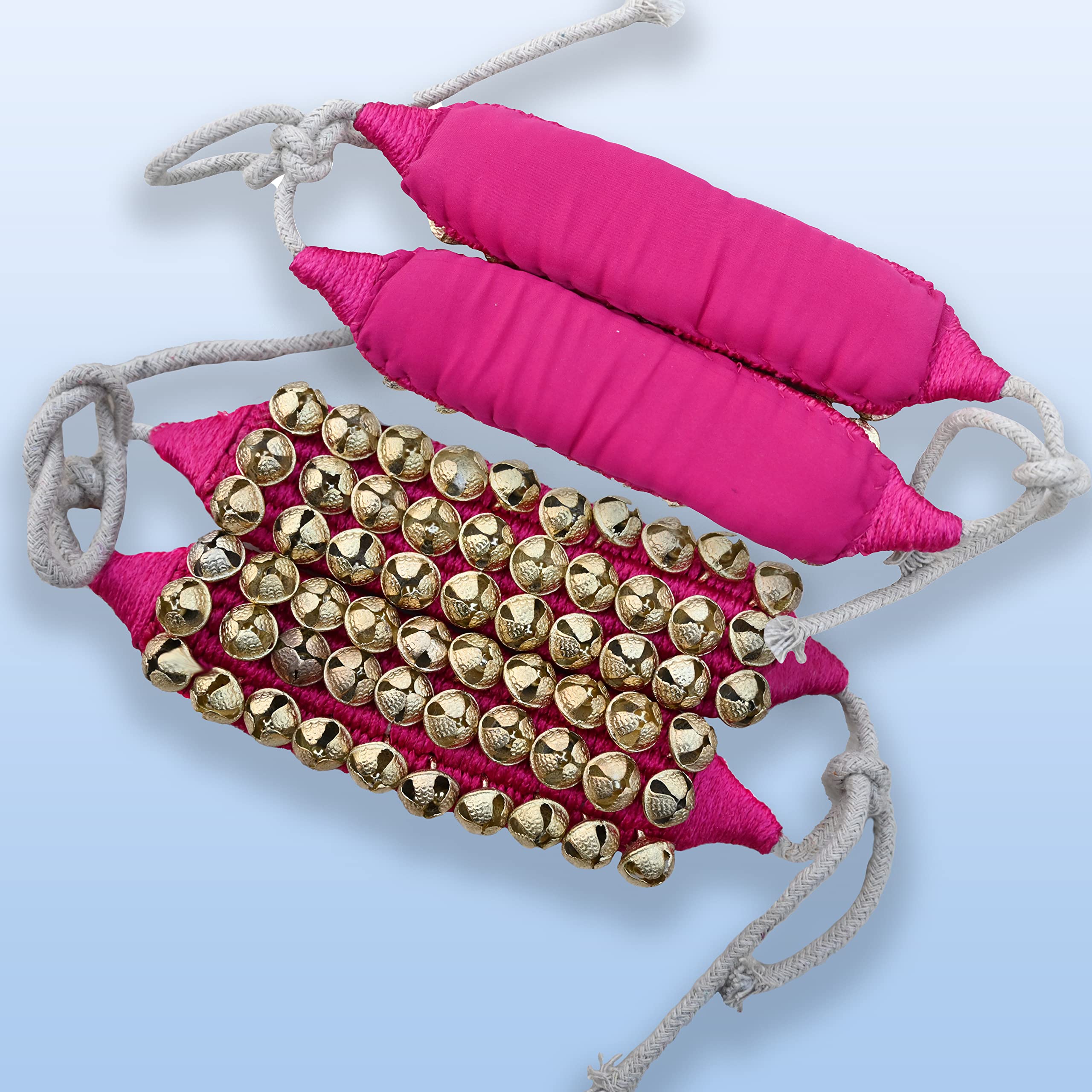 MBI Ankle bells Bharatnatyam Ghungroo and kathak dancing Anklet (Ghungroo) |Musical Instrument Dancing gear| Indian Classical Dancers Anklet (Purple Padded 3 Row with 60 Bells) Purple - Image 7