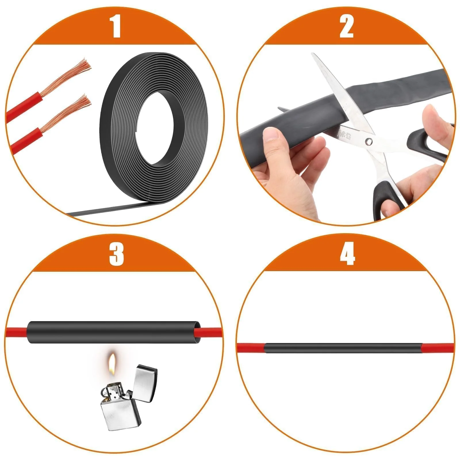 Mbsomnus Heat Shrink Tube 4:1 Waterproof Black with Adhesive - Heat Shrink Tube for Cable Insulation, Repairs, Cable Bundling (12 mm x 3 m) Ø12mmx3m - Image 7
