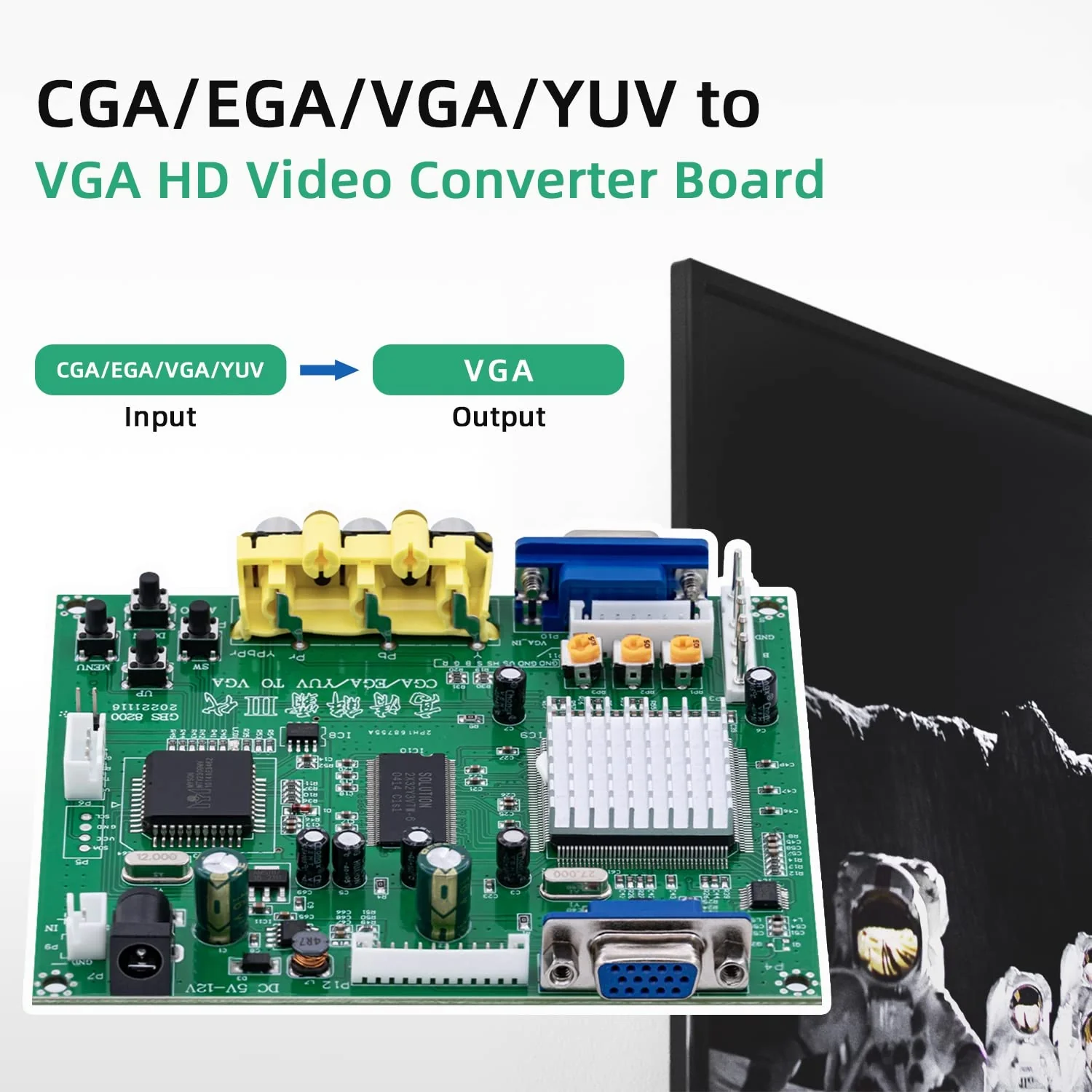 Mcbazel Arcade Game RGB/CGA/EGA to VGA HD Game Video Output Converter Board for Arcade Monitor to CRT LCD PDP Projector - Image 2