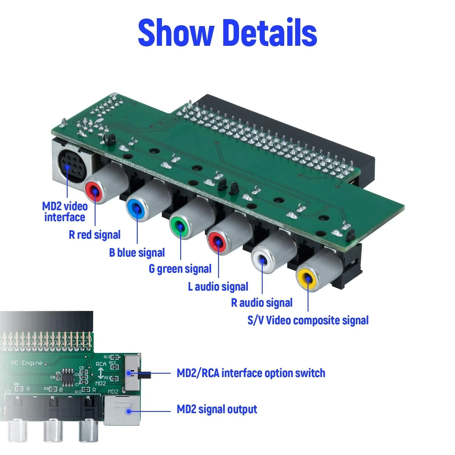 Mcbazel RGBS Video Booster Audio Converter Signal Output PCB Board for NEC PCE PC Engine Grafx - Image 6