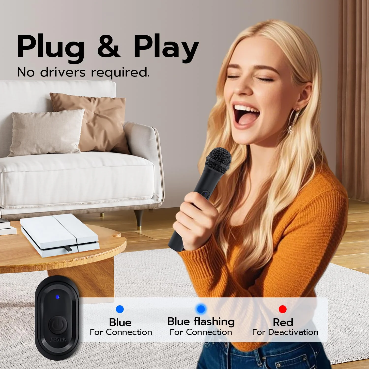 Mcbazel Wireless USB Gaming Microphone Compatible with Xbox Series X/S, PS5, Switch OLED, NS Switch/Switch2, PC, PS4, PS3, PS2, Xbox One X/S, Xbox One, Xbox 360, Wii 1 Pack - Image 4