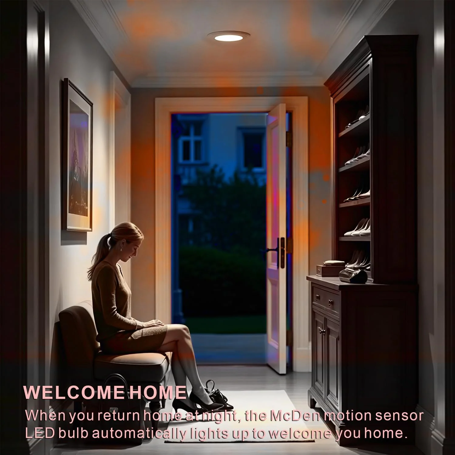 McDen Motion Sensor Light Bulb, PAR38 16W Equivalent 100W 6000K Daylight, Indoor Motion Activation Detector Light Bulb, E26 Base Dusk to Dawn Security Night Light.LED Flood Lights Outdoor, 4 Packs Daylight White PAR38-16W - Image 6