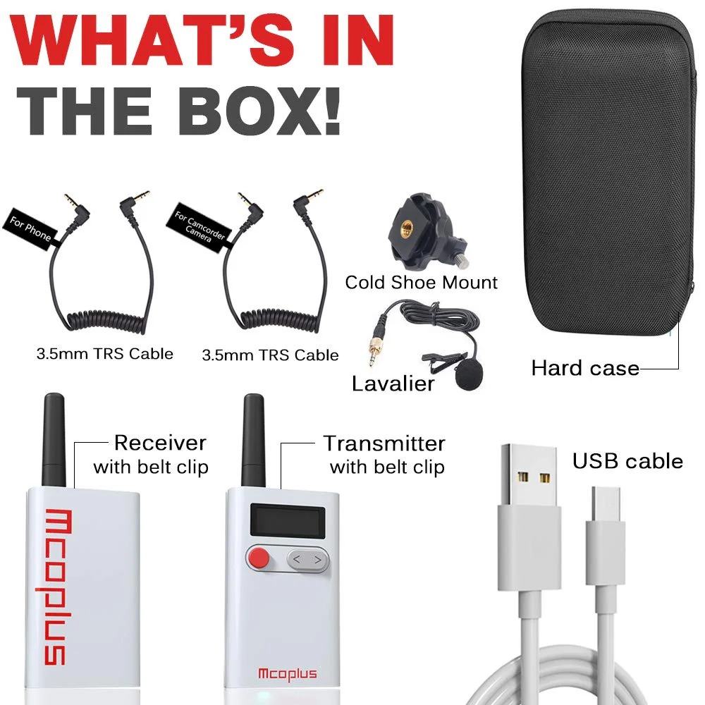mcoplus 48 Channel UHF Wireless Lavalier Lapel Microphone with 2 Transmitters, 1 Receiver for DSLR Camera, XLR Camcorders, PC, Smartphone Mobile Devices, Video,Interview,TV,ENG Vlog YouTube UHF48-2T 1R - Image 6