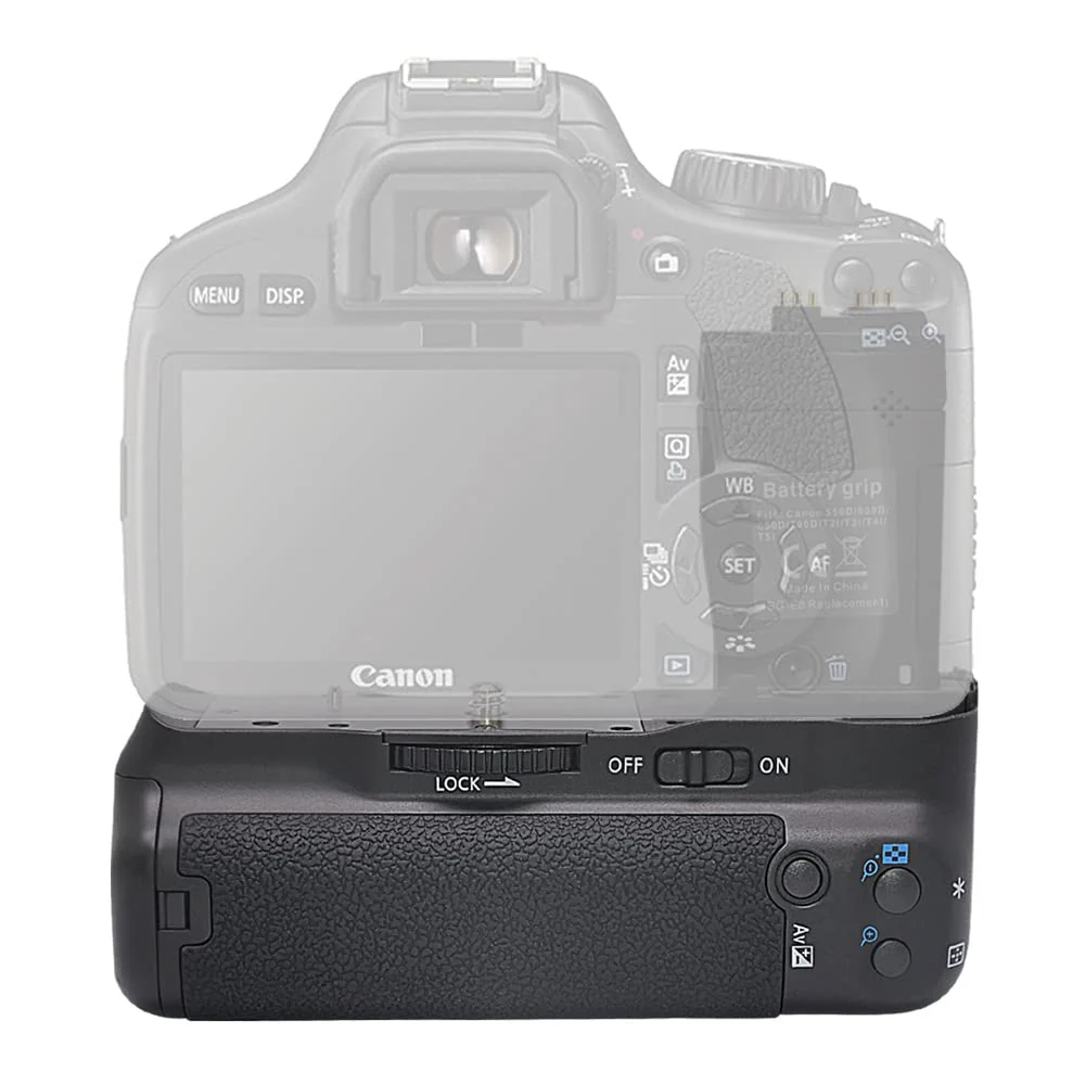 mcoplus BG-550D Vertical Battery Grip as BG-E8 Replacement for Canon EOS 550D 600D 650D 700D Rebel T2i T3i T4i T5i DSLR Camera, Hold LP-E8 or AA Battery - Image 3