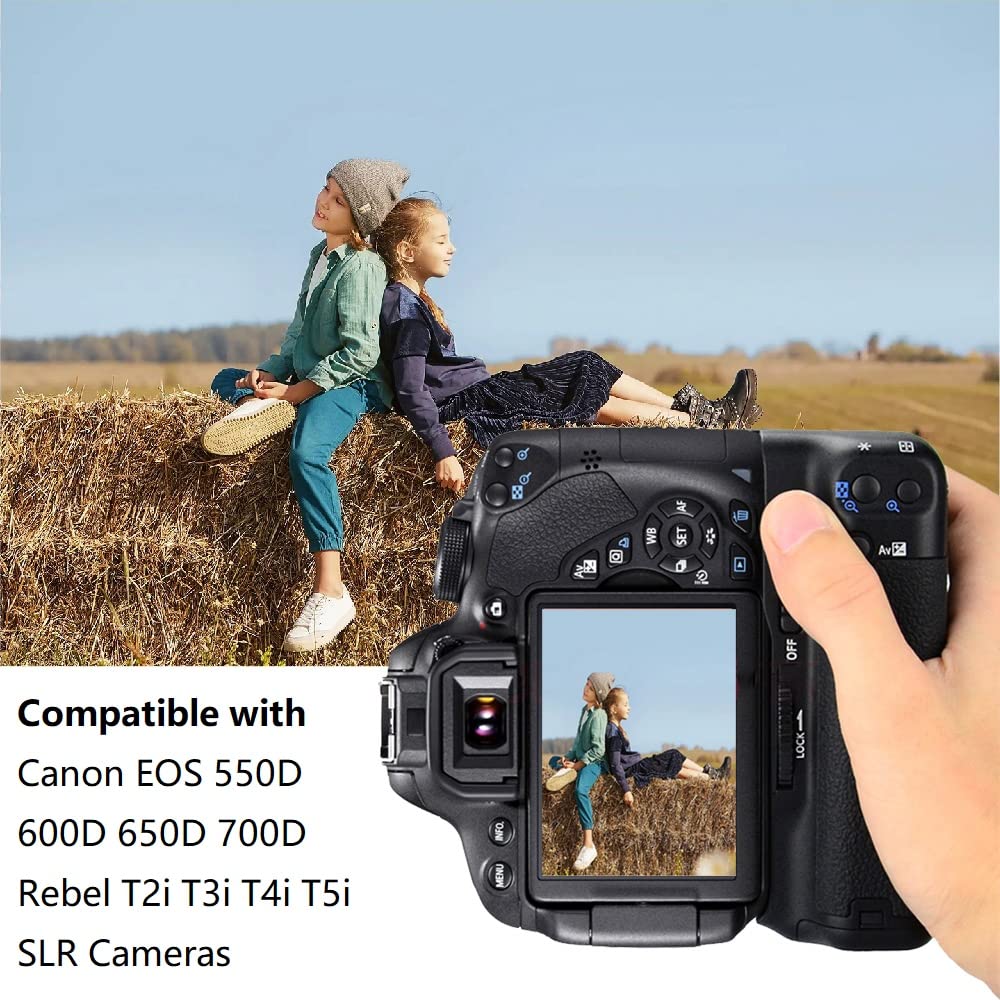 mcoplus BG-550D Vertical Battery Grip as BG-E8 Replacement for Canon EOS 550D 600D 650D 700D Rebel T2i T3i T4i T5i DSLR Camera, Hold LP-E8 or AA Battery - Image 7