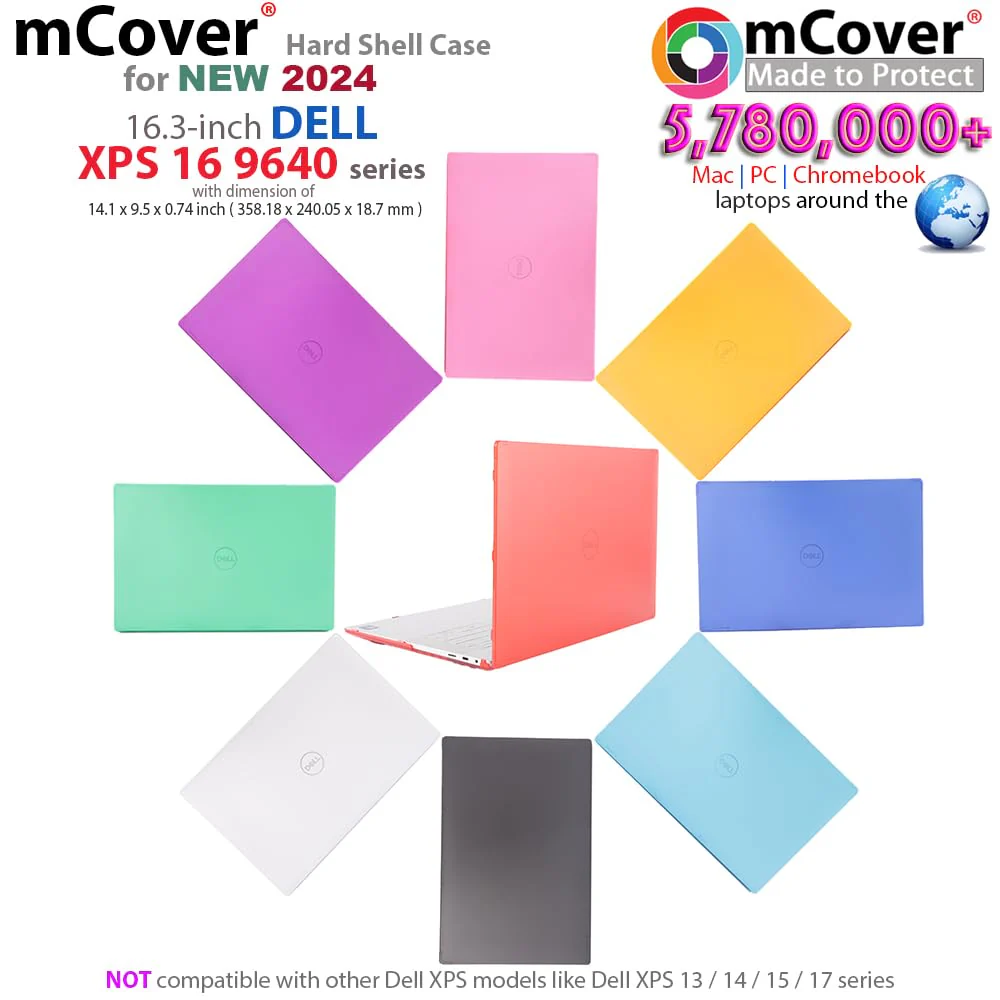 mCover Case ONLY Compatible for 2024 or later 16.3" Dell XPS 16 9640 series non-2-in-1 Traditional Windows Notebook Computers (NOT Fitting ANY Other Dell Models) - Black - Image 2
