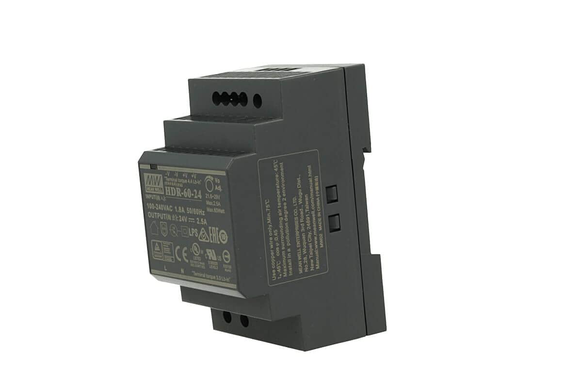 Mean Well Din-Rail power supply 60W 24V 2,5A ; MeanWell HDR-60-24 ; Panel Mount - Image 7