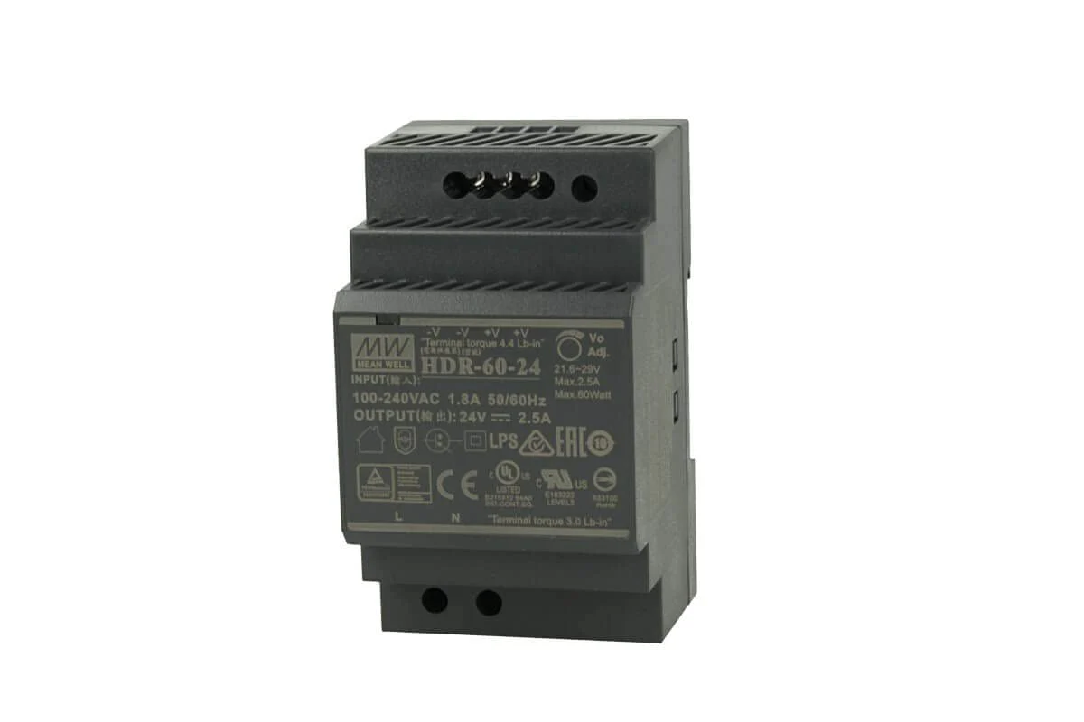 Mean Well Din-Rail power supply 60W 24V 2,5A ; MeanWell HDR-60-24 ; Panel Mount - Image 8