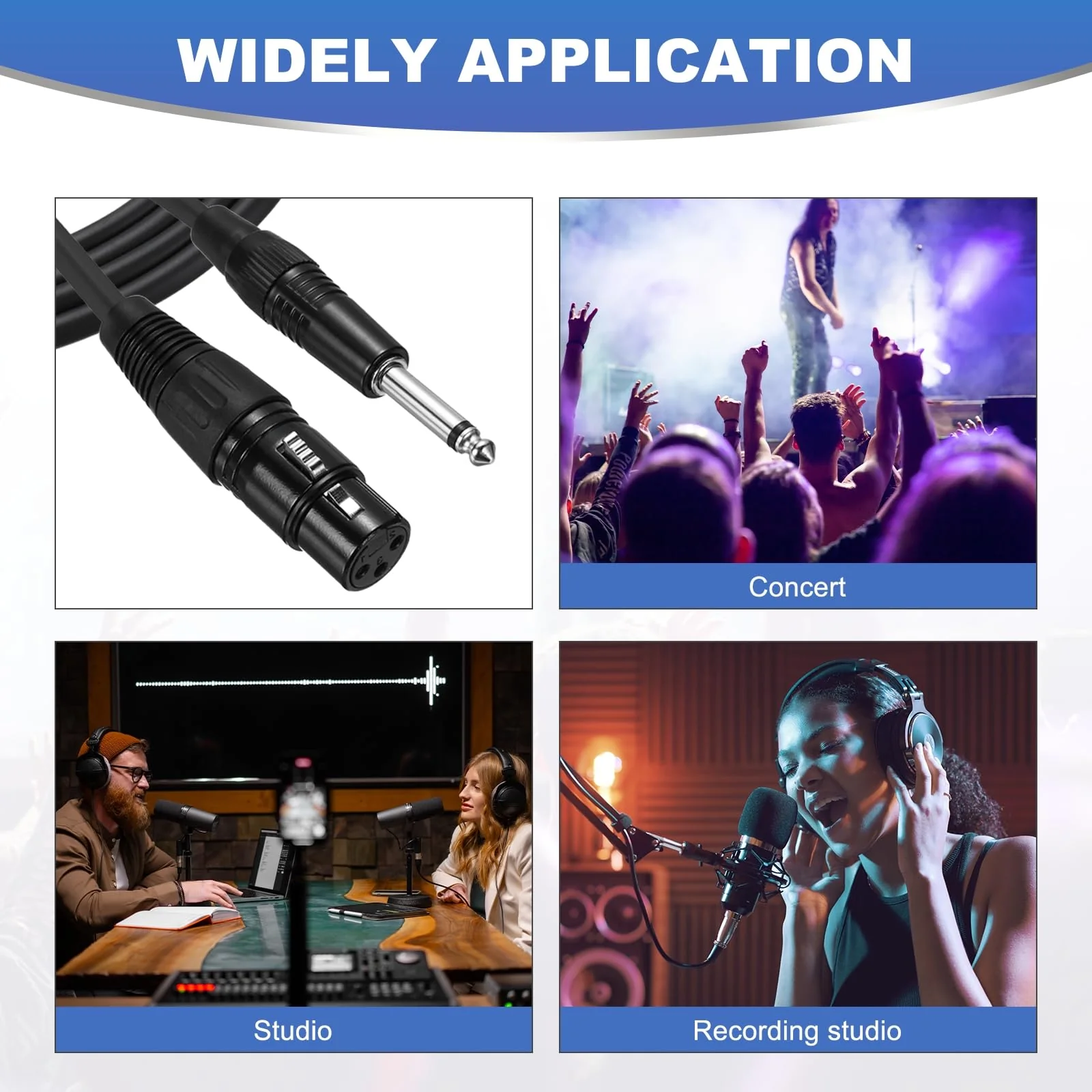 MECCANIXITY 16ft 6.35mm (1/4") TRS Female to XLR Male Interconnect Audio Microphone Cable XLR Female to Male Adapter Microphone Cable for Stage Studio Cable 16 ft - Image 6