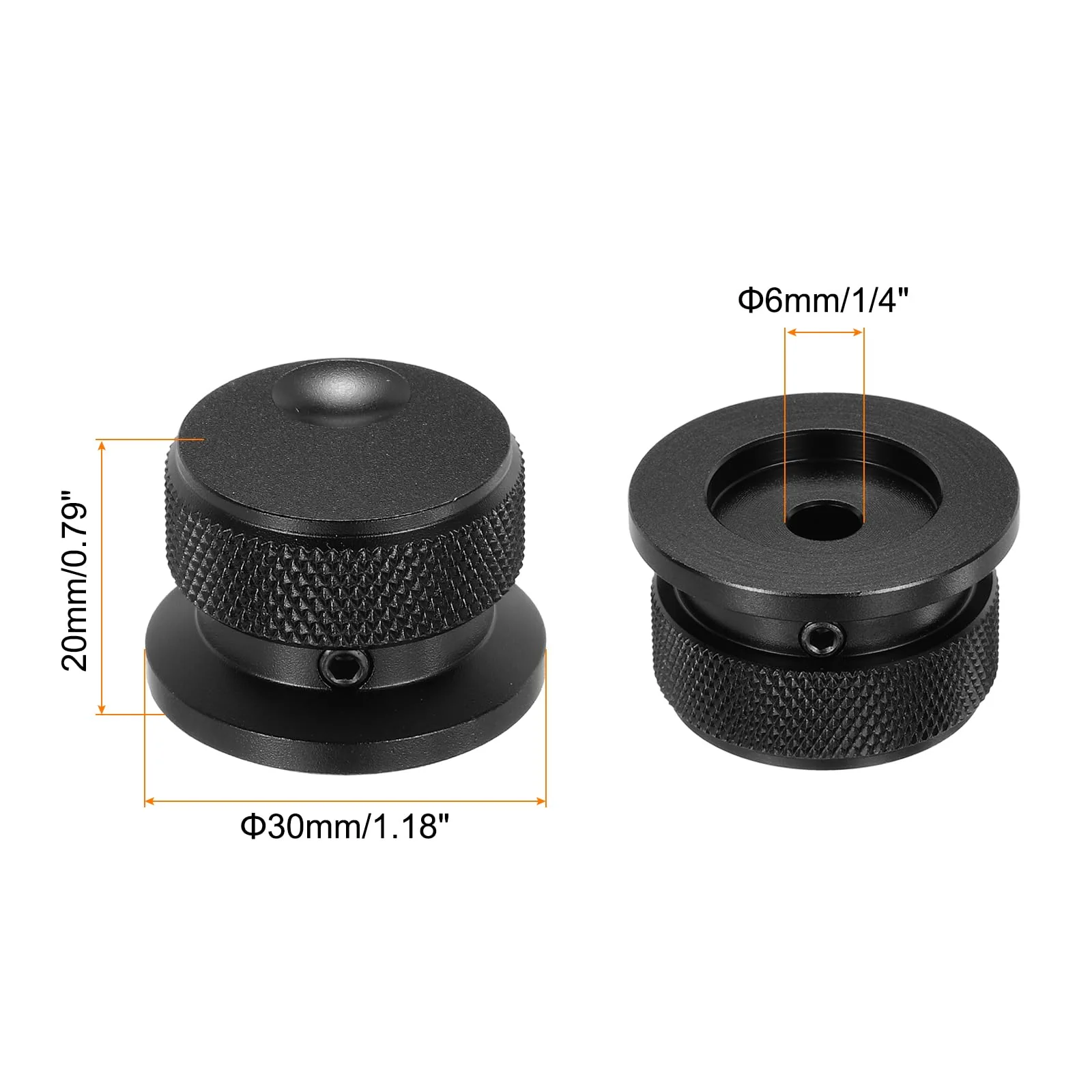 MECCANIXITY 2 Pcs Aluminium Potentiometer Knobs, 1/4" (6mm) Universal Volume Tone Control Knobs with Oval Groove Indicator for Guitar, 4/5" Black(30x20mm) 30x20mm - Image 2