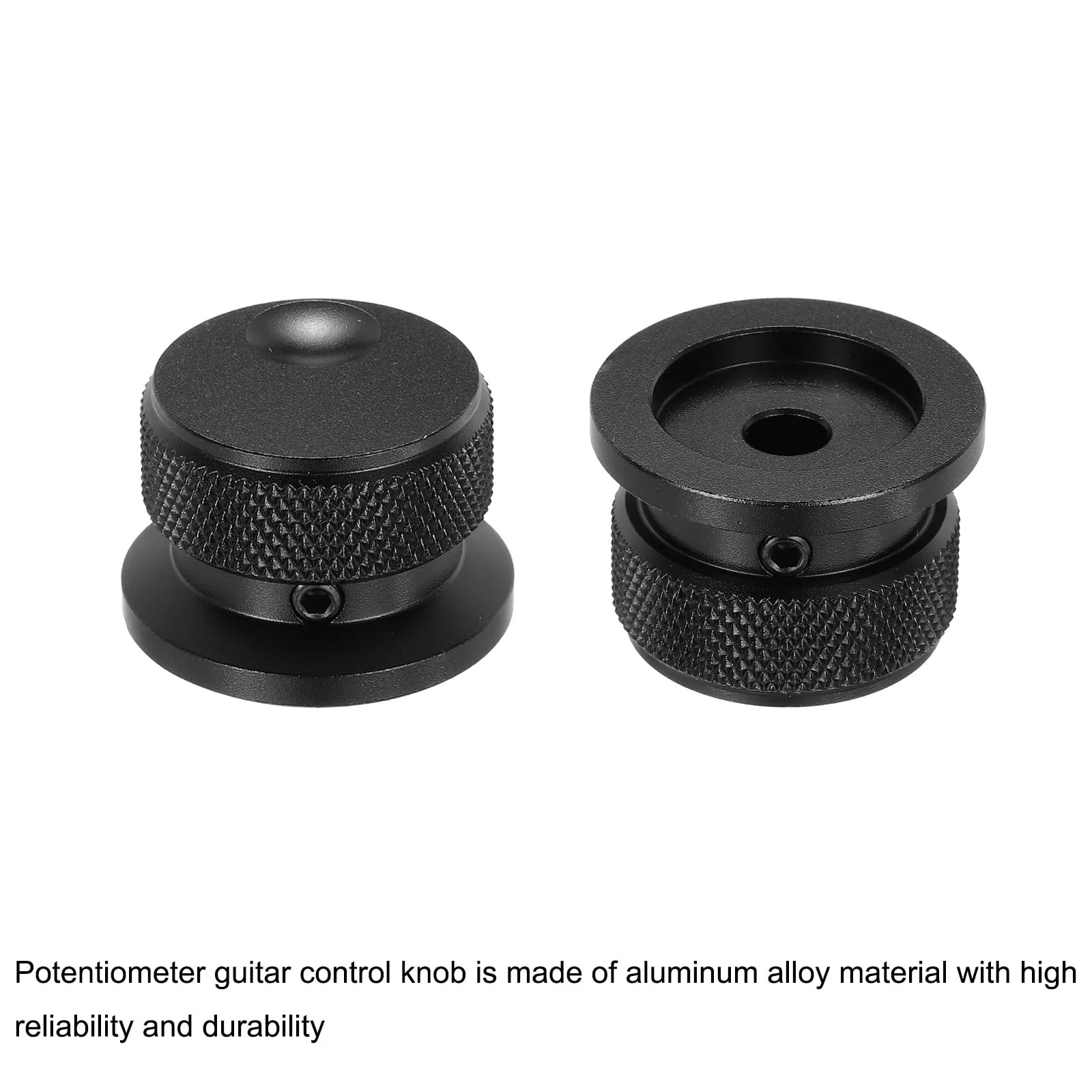 MECCANIXITY 2 Pcs Aluminium Potentiometer Knobs, 1/4" (6mm) Universal Volume Tone Control Knobs with Oval Groove Indicator for Guitar, 4/5" Black(30x20mm) 30x20mm - Image 4