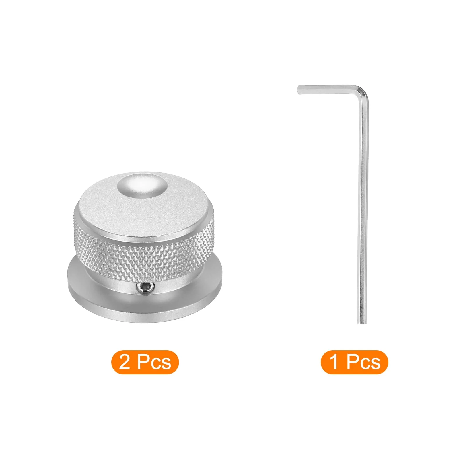 MECCANIXITY 2 Pcs Aluminium Potentiometer Knobs, 1/4" (6mm) Universal Volume Tone Control Knobs with Oval Groove Indicator for Guitar, 4/5" Silver(34x20mm) 34x20mm - Image 3