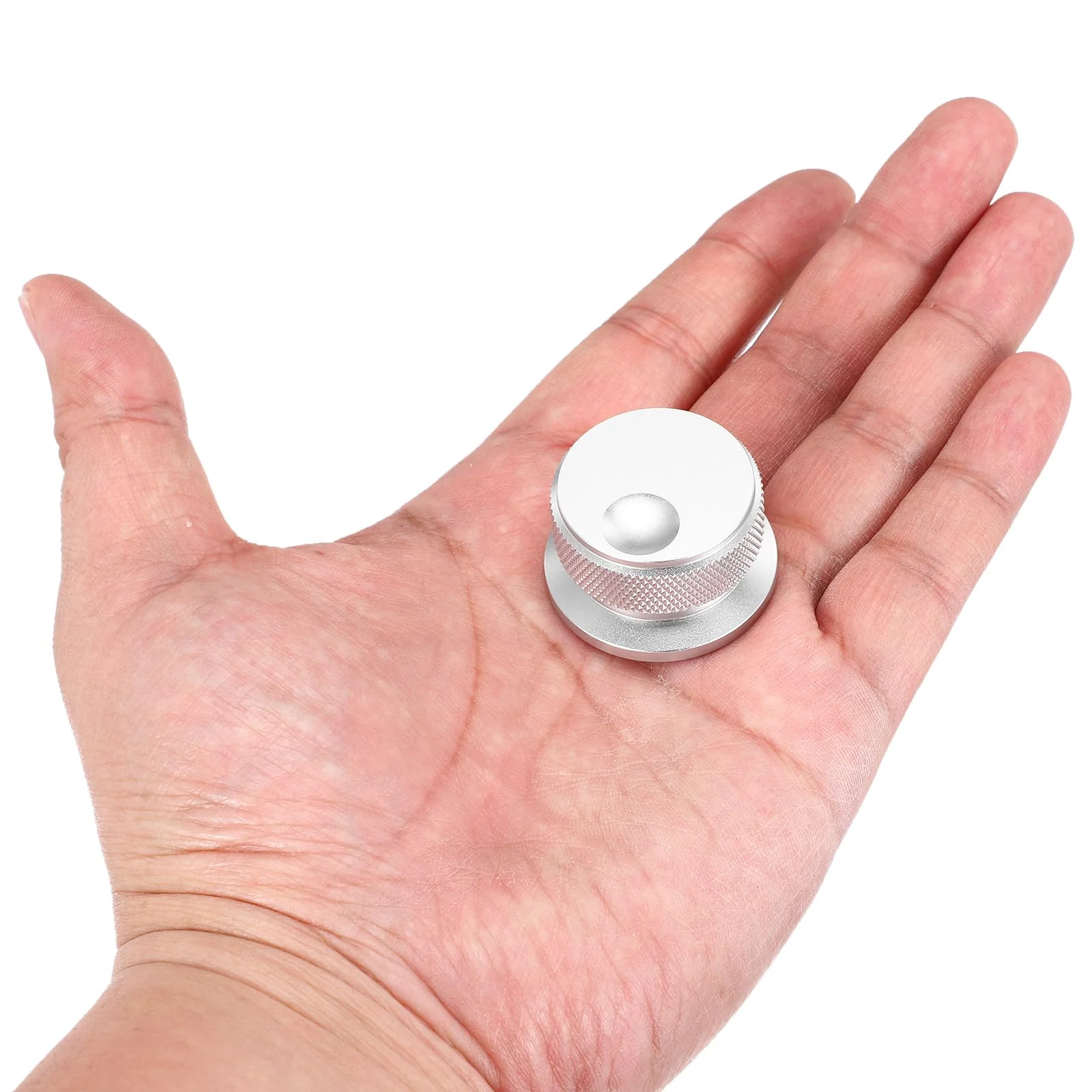 MECCANIXITY 2 Pcs Aluminium Potentiometer Knobs, 1/4" (6mm) Universal Volume Tone Control Knobs with Oval Groove Indicator for Guitar, 4/5" Silver(34x20mm) 34x20mm - Image 5
