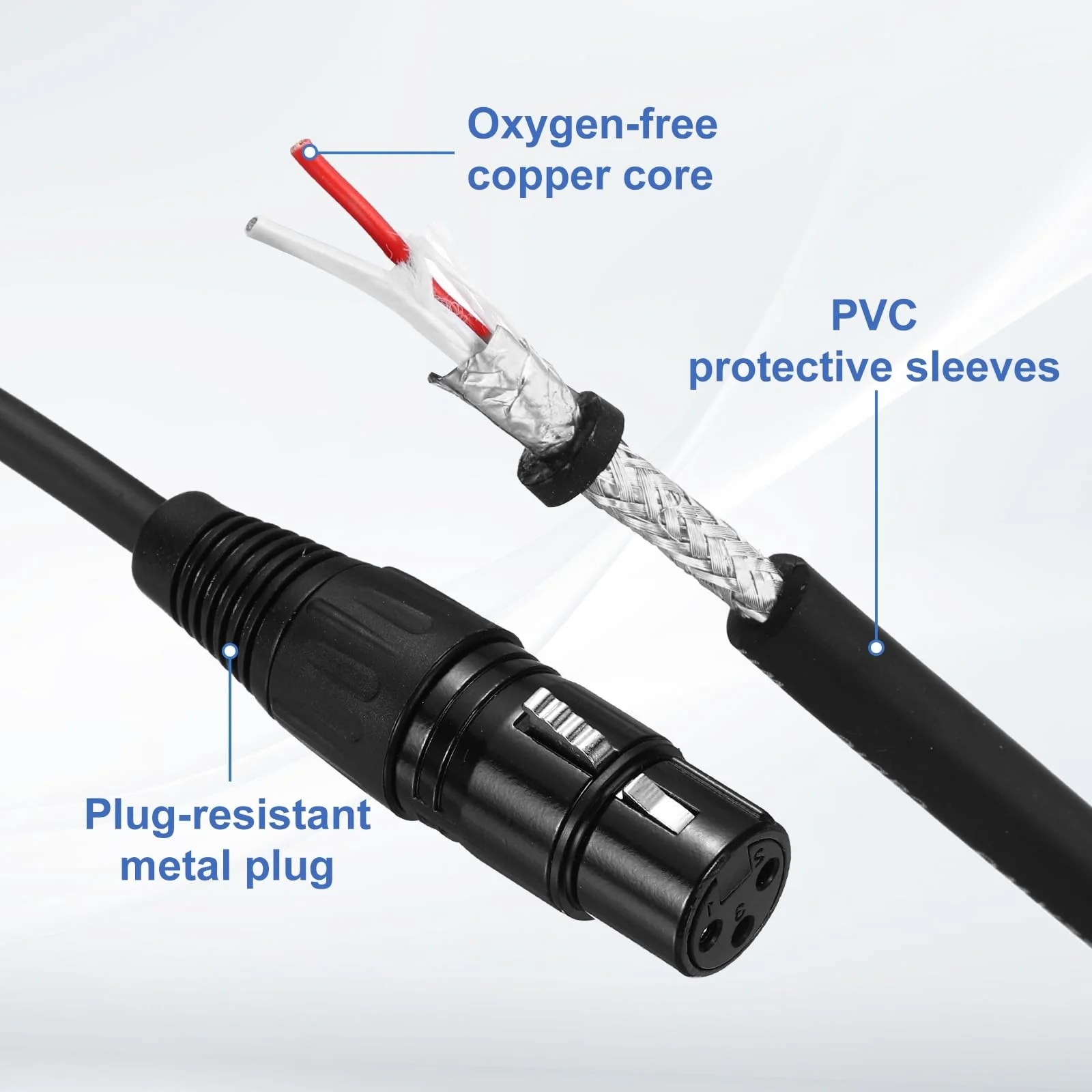 MECCANIXITY 2Pcs 3ft 3 Pin XLR Male to Female Mic Cable XLR Male to Female Adapter Microphone Cable for Stage Studio Cable 3 ft - Image 3