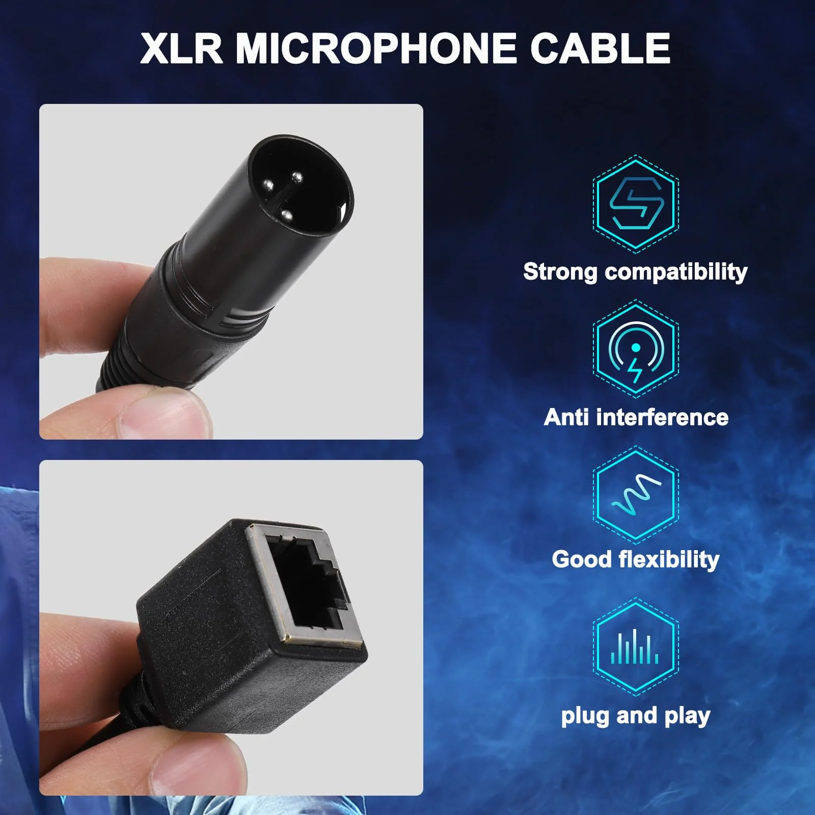 MECCANIXITY 3 Pin DMX512 XLR to RJ45 Female Adapter Cable, 4pcs 1.6ft Microphone Extension Cable for Stage Studio Console Lighting - Image 4