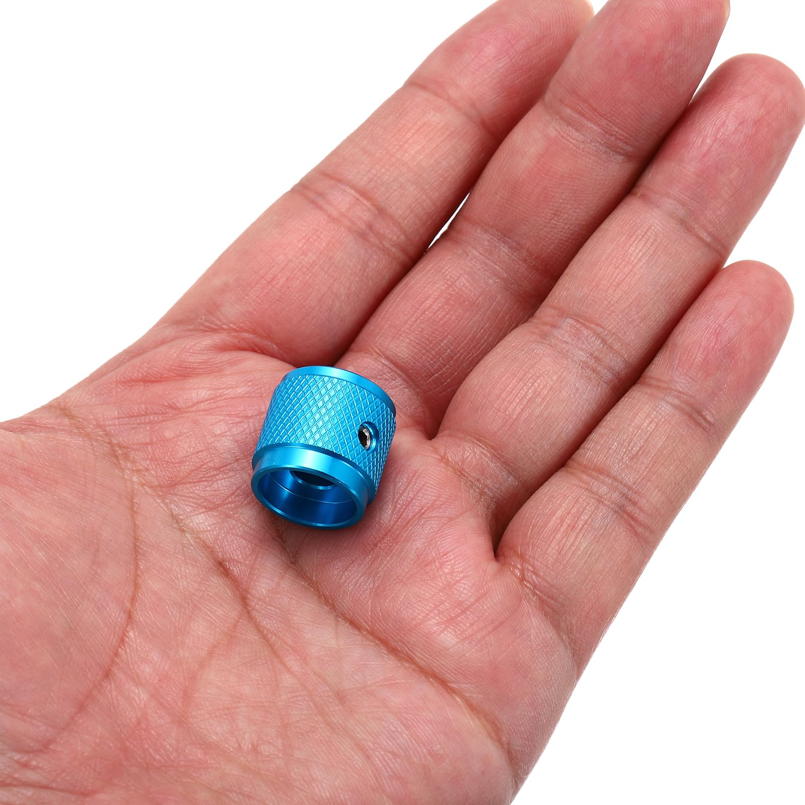 MECCANIXITY 4 Pcs Aluminium Potentiometer Knobs, 1/4" (6mm) Universal Volume Tone Control Knobs with Arrow Indicator for Guitar, 5/8" Blue - Image 5