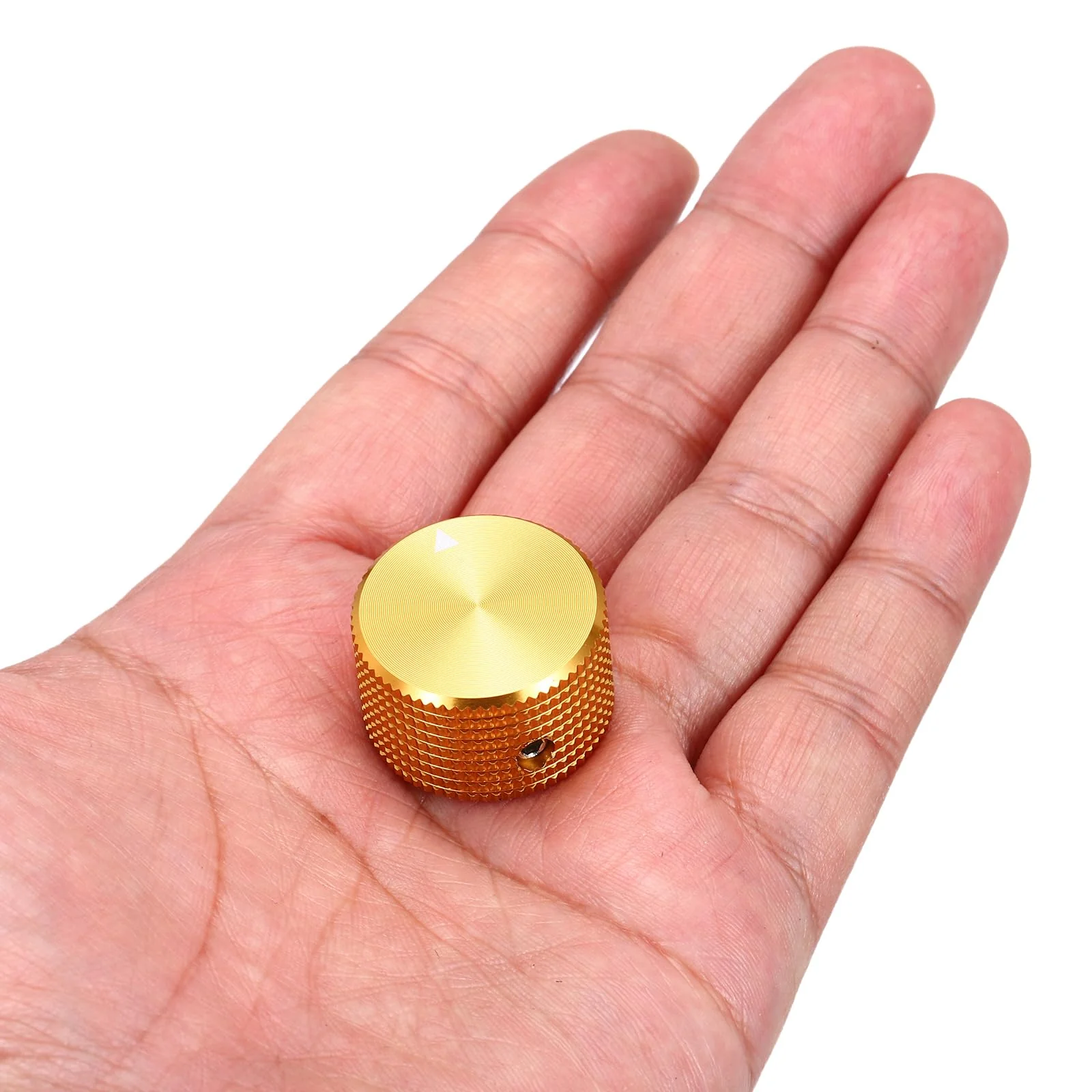 MECCANIXITY 6 Pcs Aluminium Potentiometer Knobs, 1/4" (6mm) Universal Volume Tone Control Knobs for Guitar, Bass, Grid 5/8" Gold - Image 5