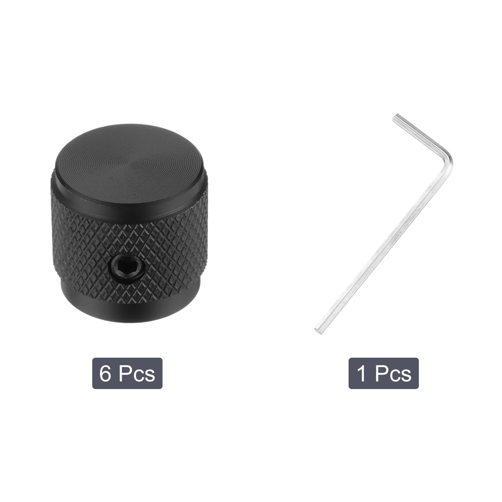 MECCANIXITY 6PCS Guitar Knobs Metal, Volume Tone Control Dome Knobs 1/4" x 5/8" Potentiometer Knobs with Set Screw for Electric Guitar Bass, Black - Image 3