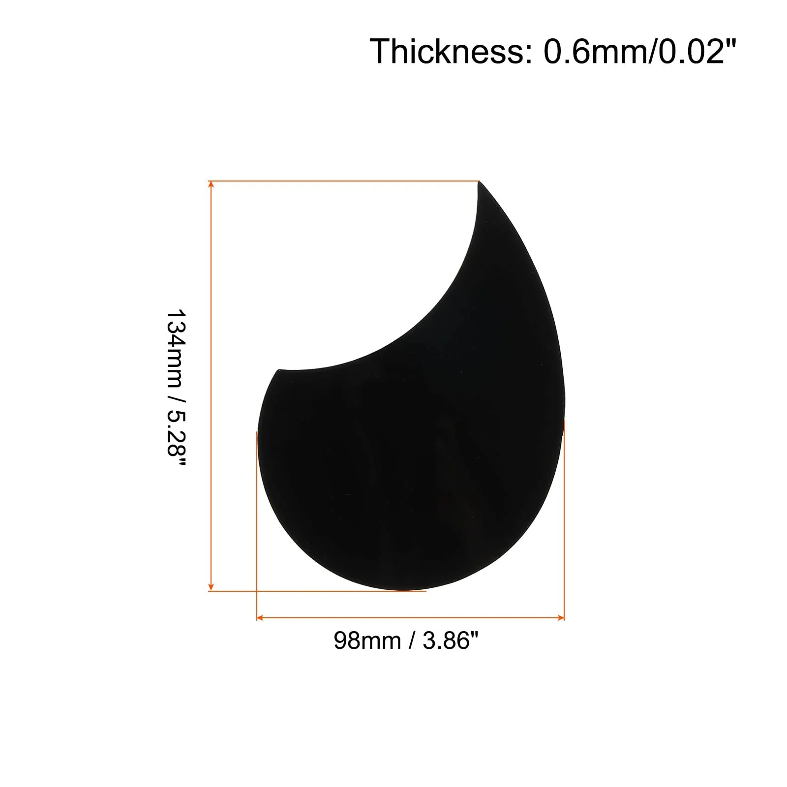 MECCANIXITY Acoustic Guitar Pickguard Fit 36 Inch Self Adhesive Right Handed Acoustic-Electric Guitar Parts Water Drop Shape Black - Image 2