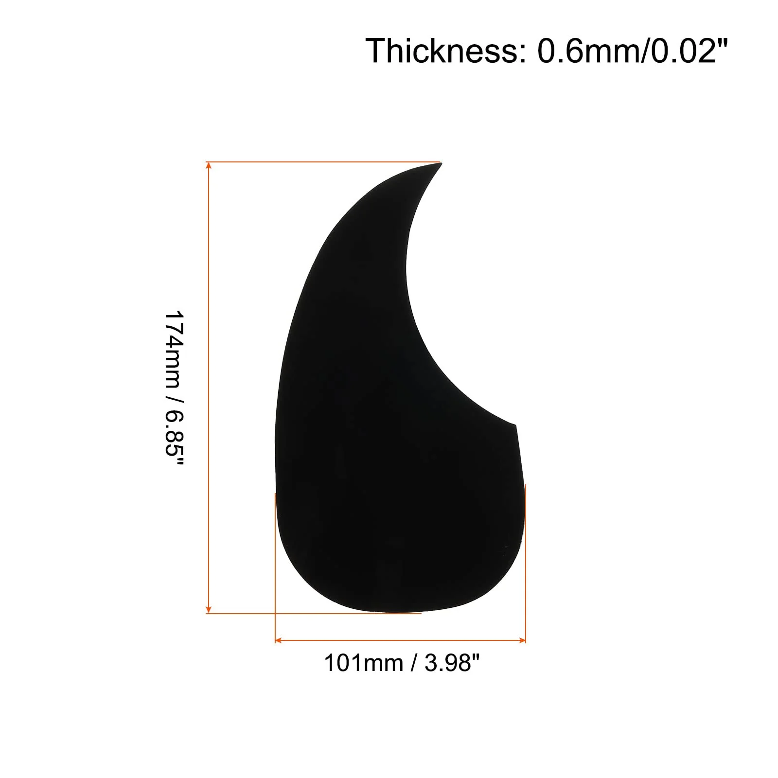 MECCANIXITY Acoustic Guitar Pickguard Fit 41 Inch Self Adhesive Left Handed Acoustic-Electric Guitar Parts Water Drop Shape Black 2 Pack - Image 2