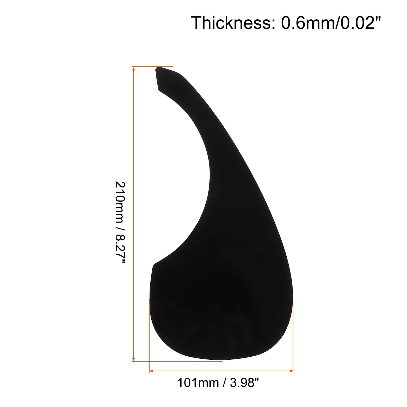 MECCANIXITY Acoustic Guitar Pickguard Fit 41 Inch Self Adhesive Right Handed Acoustic-Electric Guitar Parts Long Water Drop Shape Black - Image 2