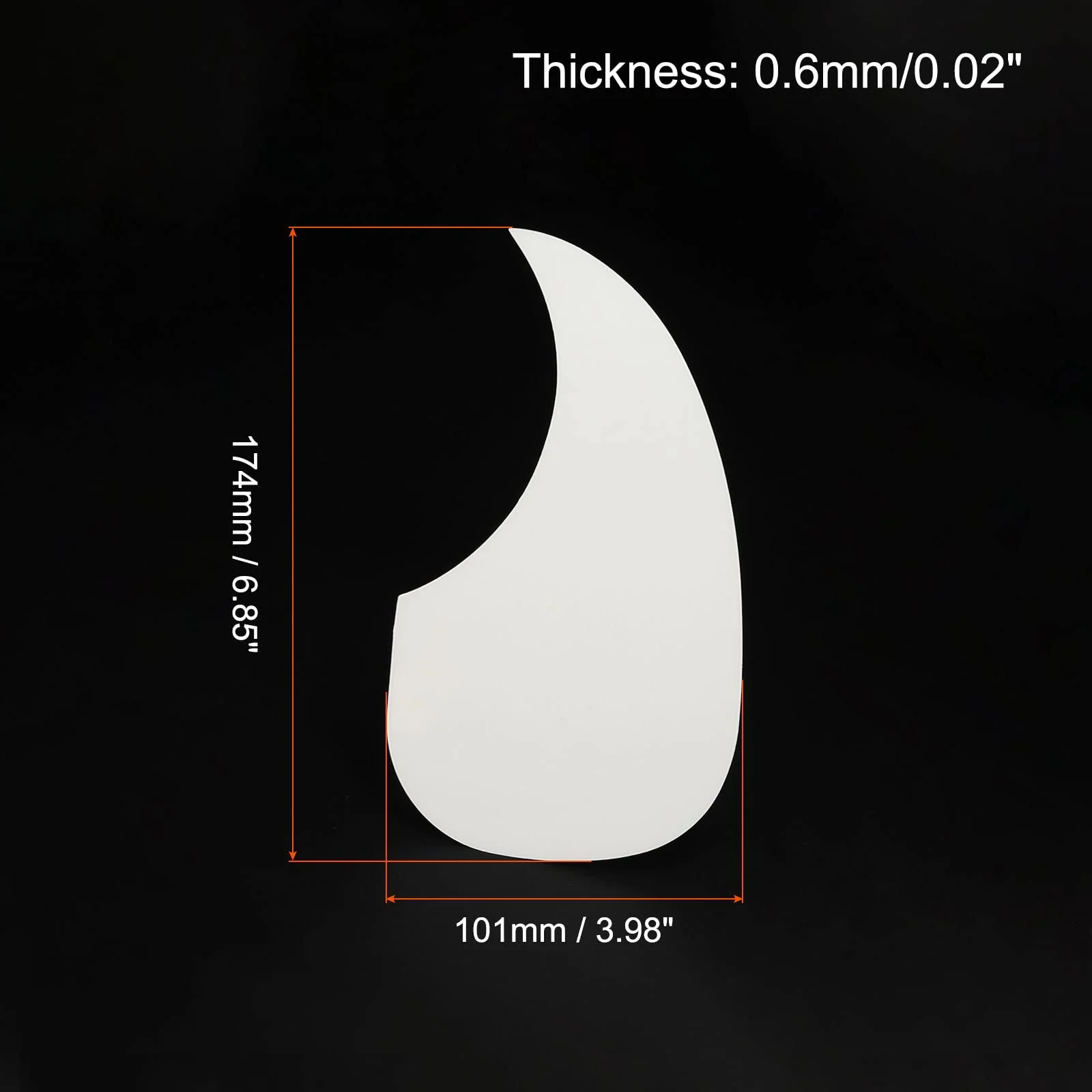 MECCANIXITY Acoustic Guitar Pickguard Fit 41 Inch Self Adhesive Right Handed Acoustic-Electric Guitar Parts Water Drop Shape White - Image 2