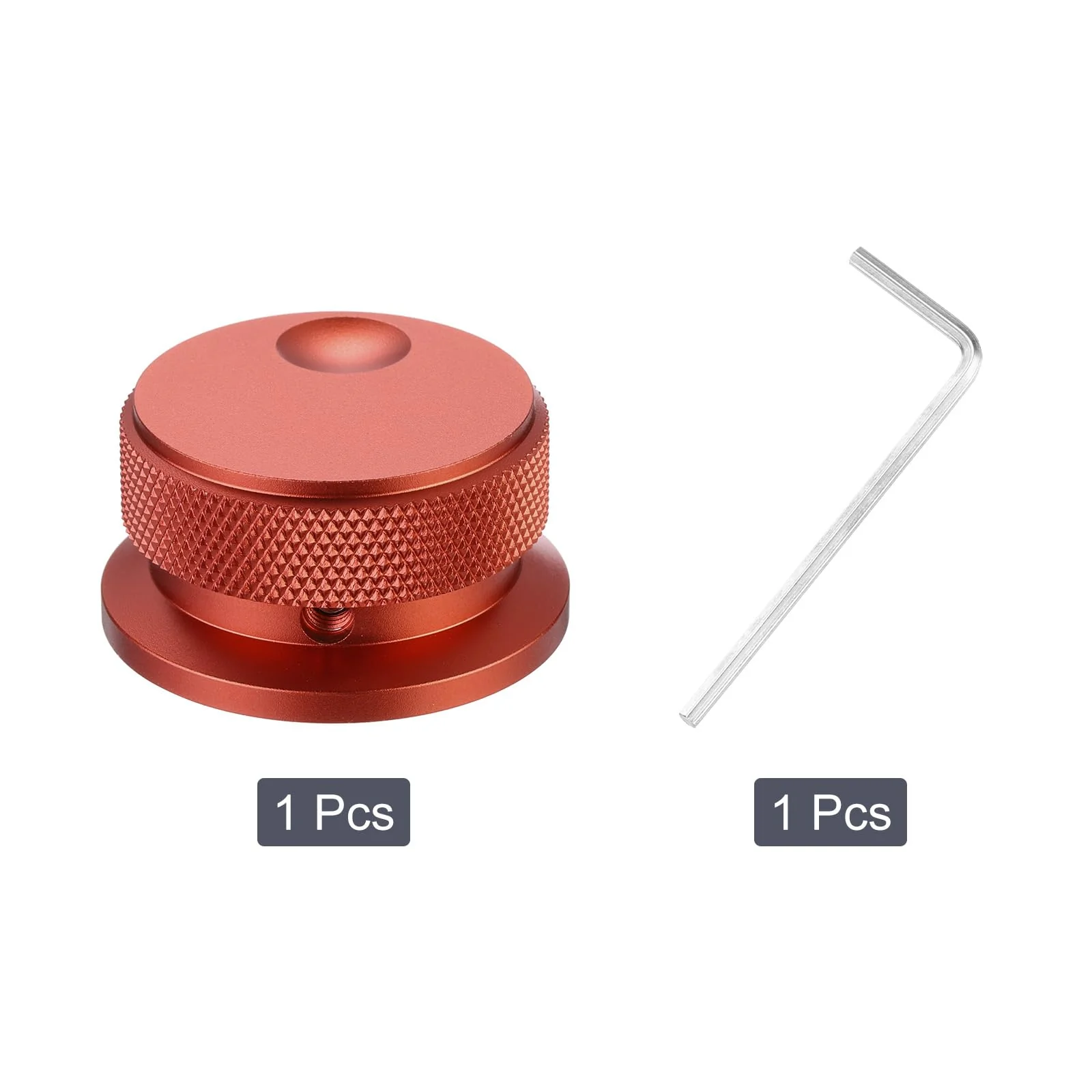MECCANIXITY Aluminium Potentiometer Knobs 1/4"x1.5", Universal Top Hat Knobs Volume Tone Control Knob with Set Screw for Guitar Bass, Red - Image 3