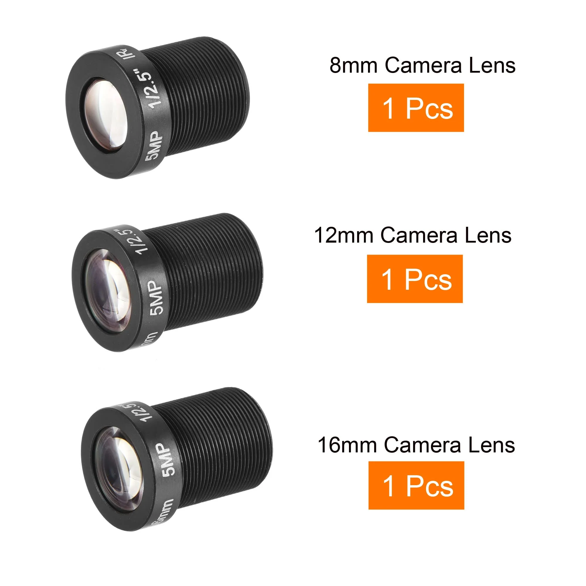 MECCANIXITY CCTV Lens 8mm/12mm/16mm 5MP F2.0 FPV Wide Angle for CCD Camera, 3 Pack - Image 3
