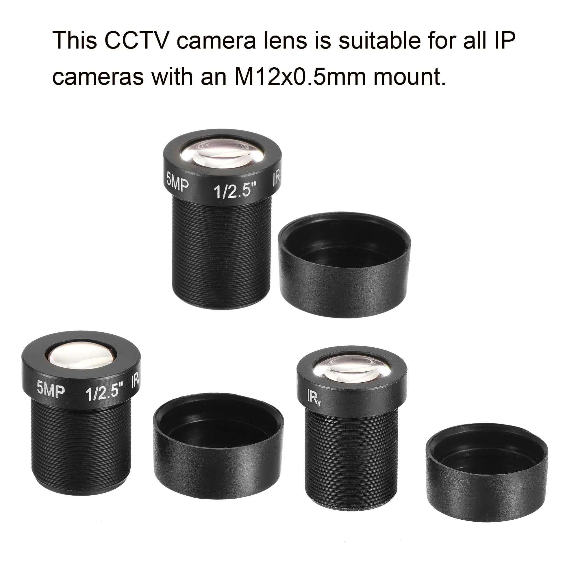 MECCANIXITY CCTV Lens 8mm/12mm/16mm 5MP F2.0 FPV Wide Angle for CCD Camera, 3 Pack - Image 4