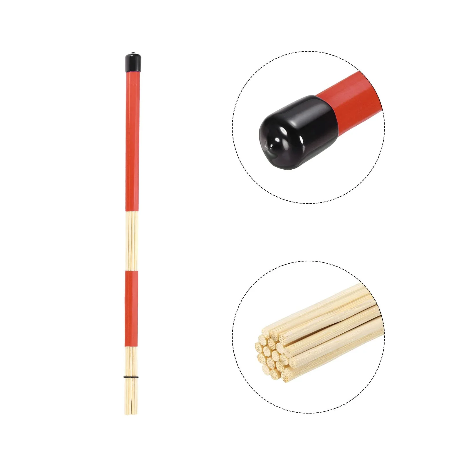 MECCANIXITY Drum Stick Brush Set 1 Pair Retractable Metal Drum Wire Brushes 1 Pair Nylon Drum Brushes 2 Pair Rods Drum Brushes for Jazz Acoustic - Image 6