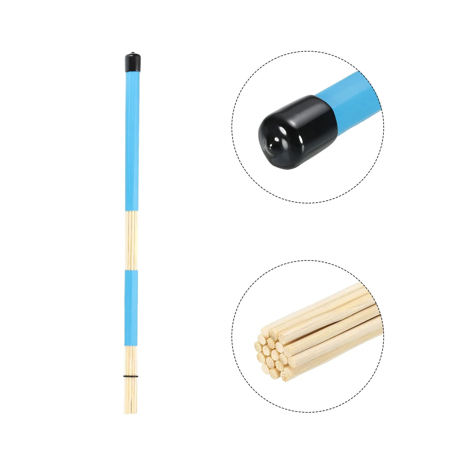 MECCANIXITY Drum Stick Brush Set 1 Pair Retractable Metal Drum Wire Brushes 1 Pair White Nylon Drum Brushes 2 Pair Rods Drum Brushes for Jazz Acoustic - Image 6